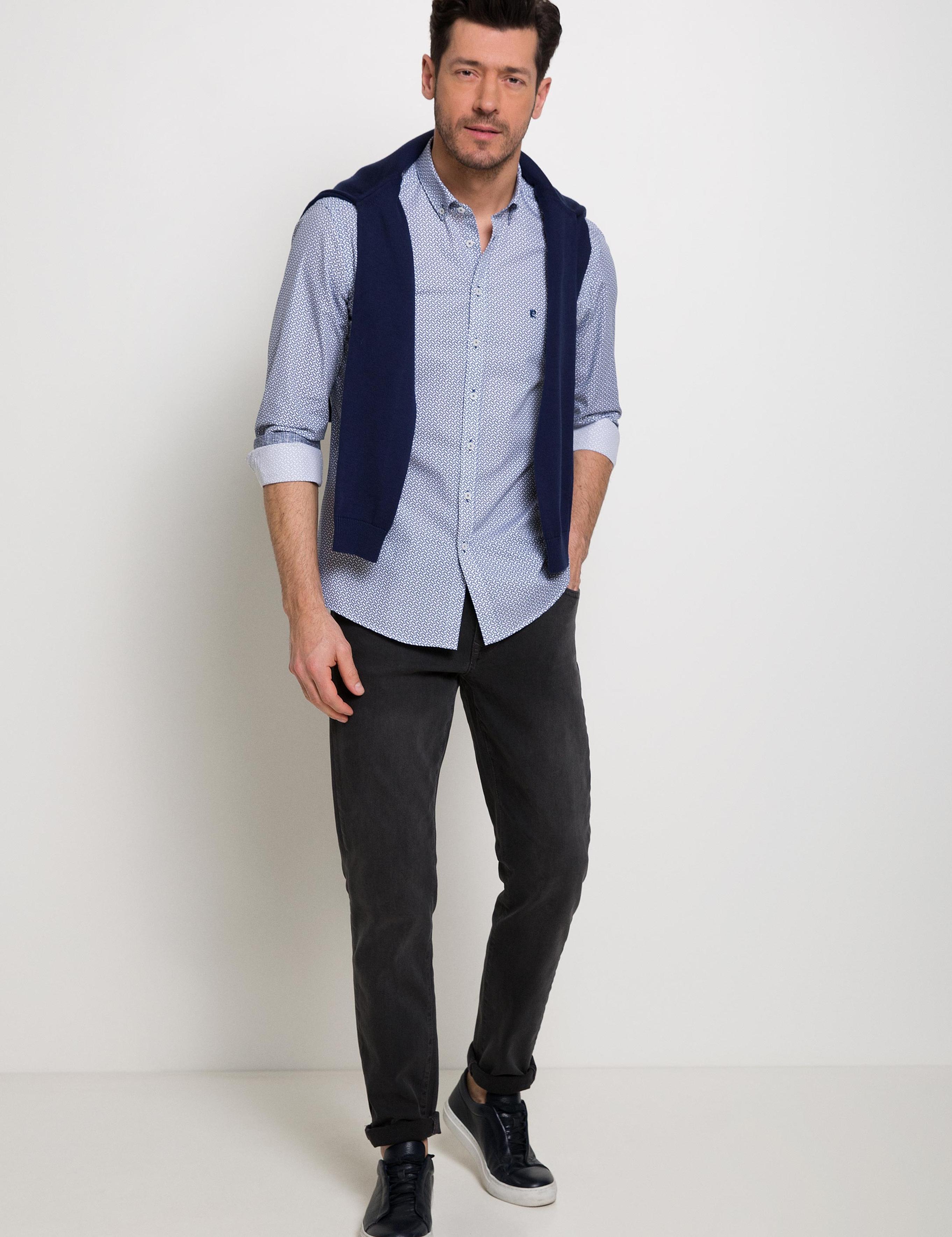 Slim Lacivert Gömlek