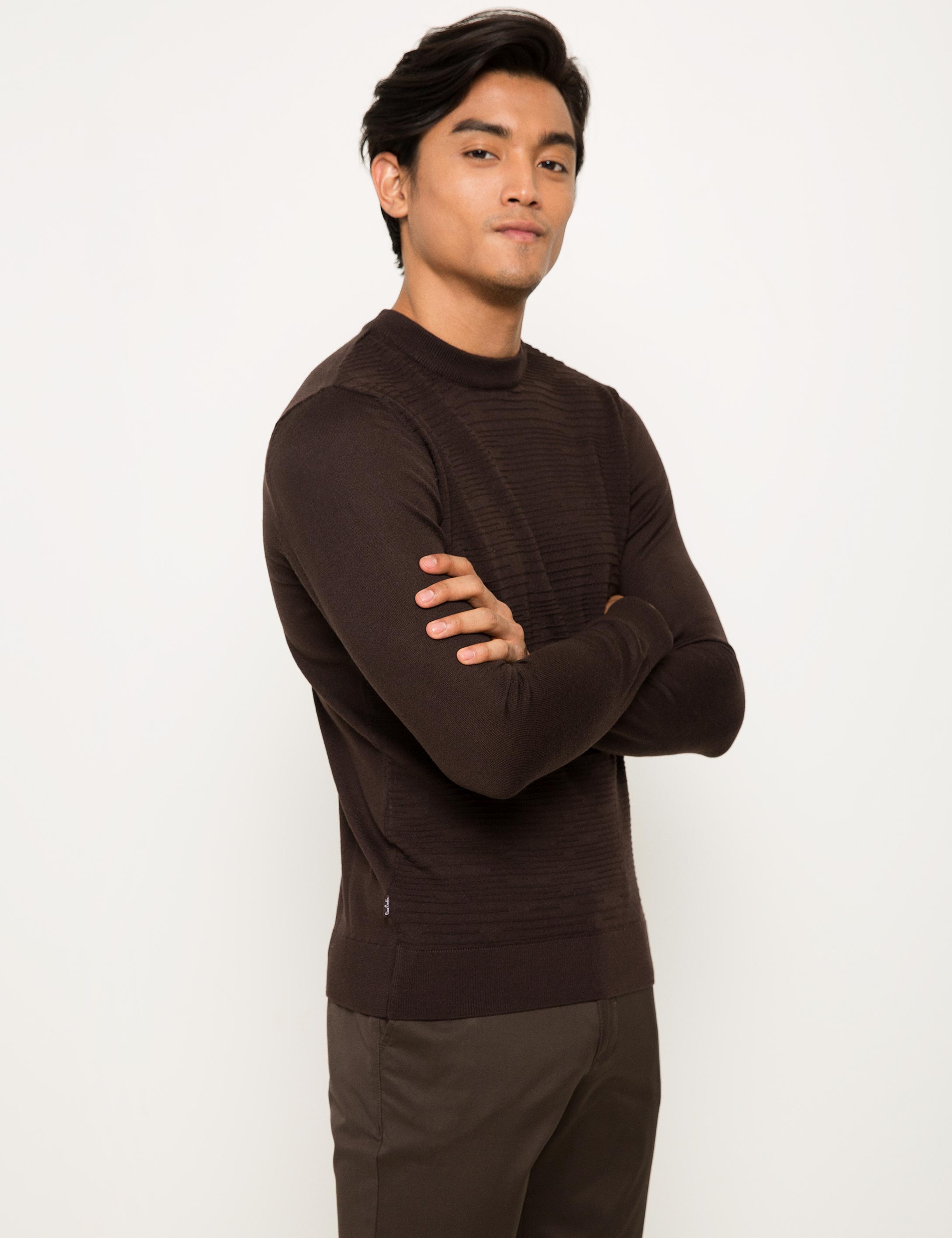 Kahverengi Triko Kazak - 50192468013