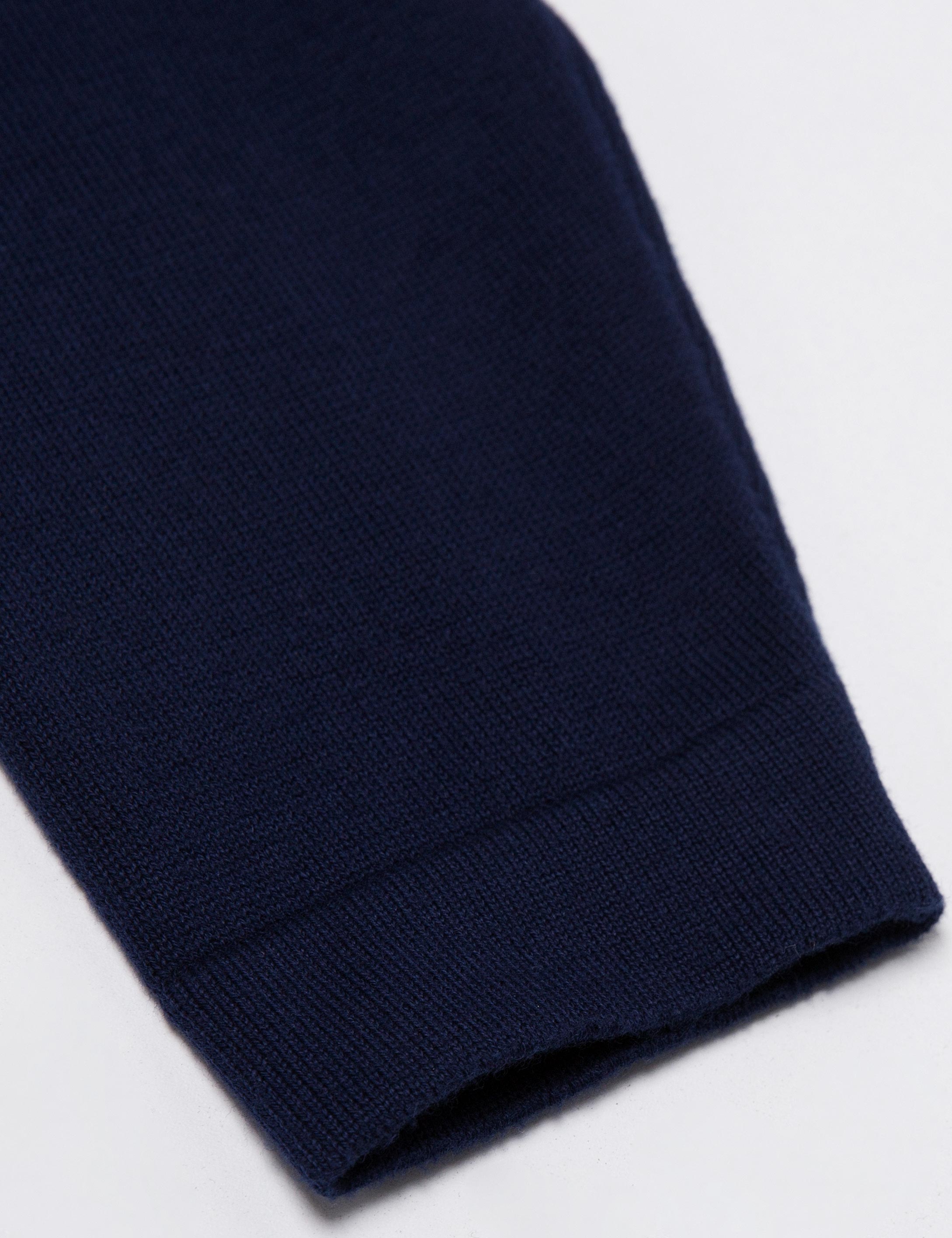 Lacivert Slim Fit Triko Kazak