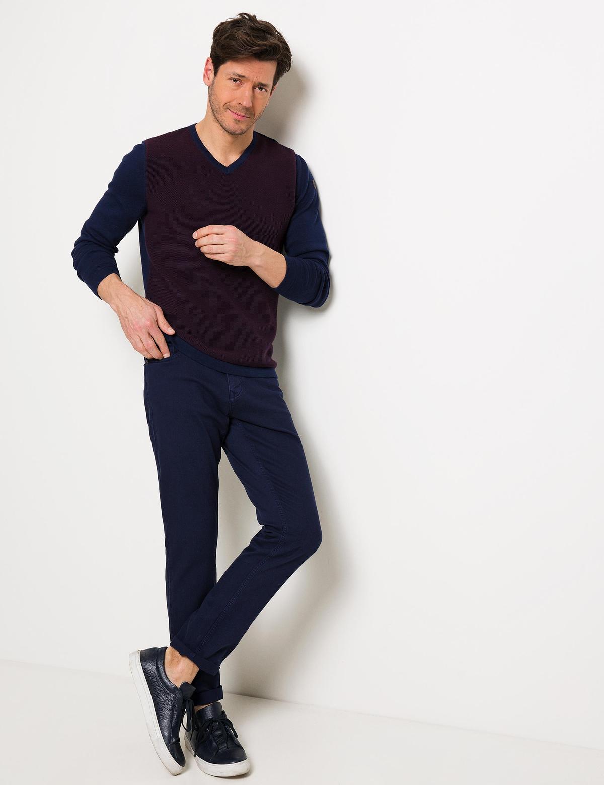 Lacivert Slim Fit Triko Kazak - 50193802001