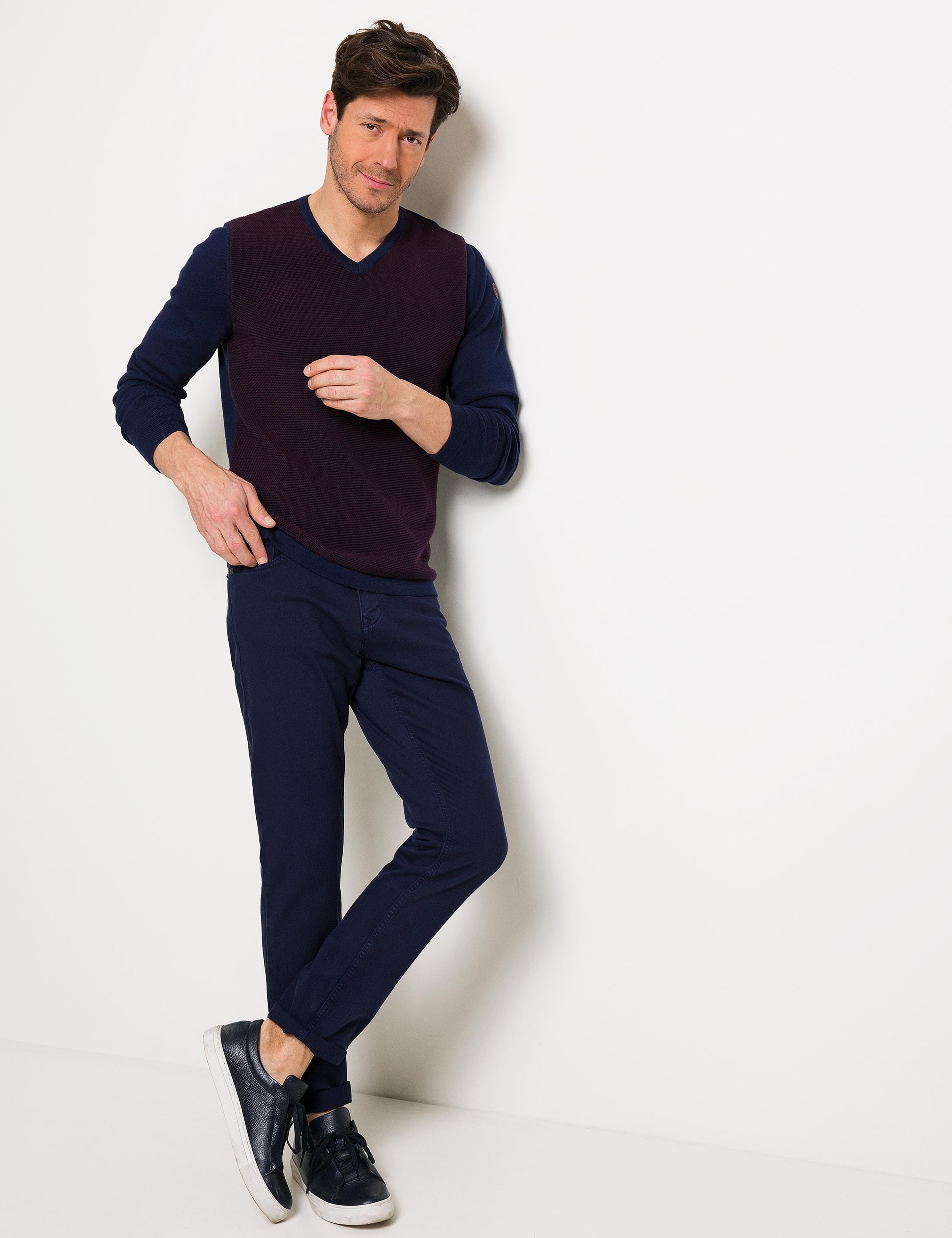 Lacivert Slim Fit Triko Kazak - Image 2