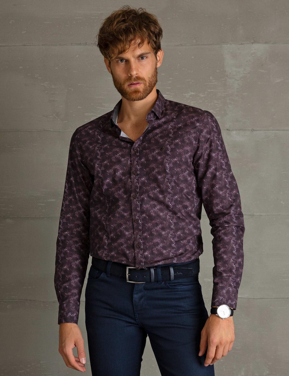 Bordo Slim Fit Gömlek - 50193903002