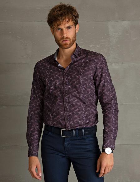 Bordo Slim Fit Gömlek - 50193903002