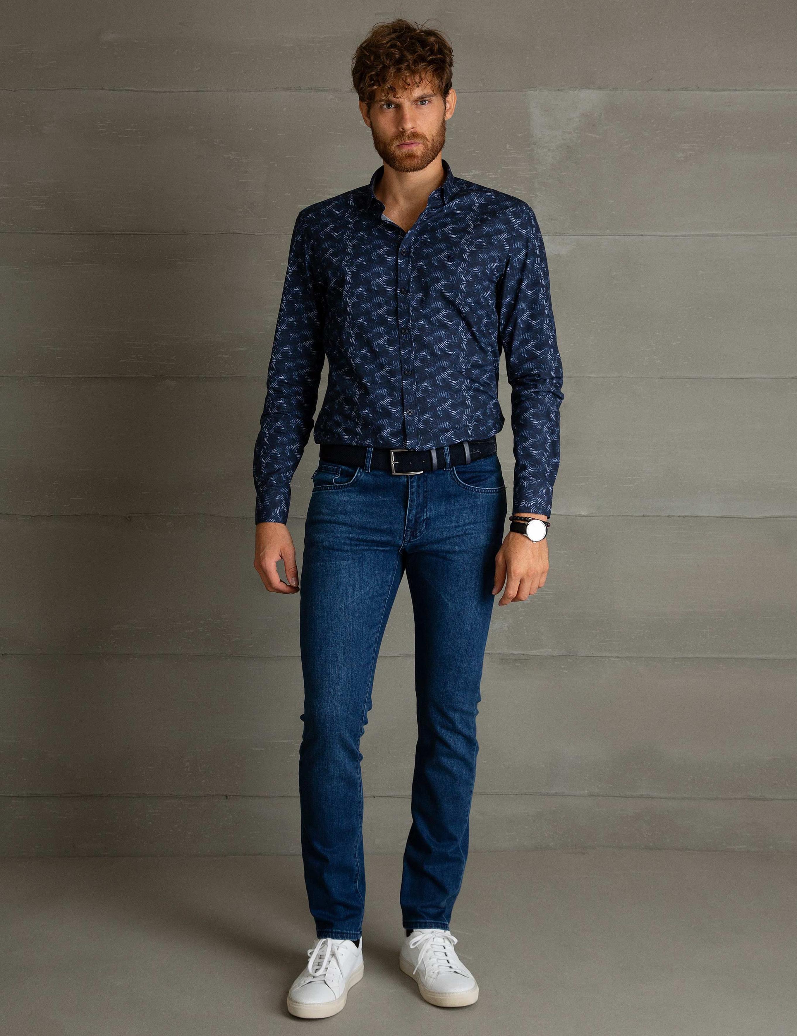 Lacivert Slim Fit Gömlek