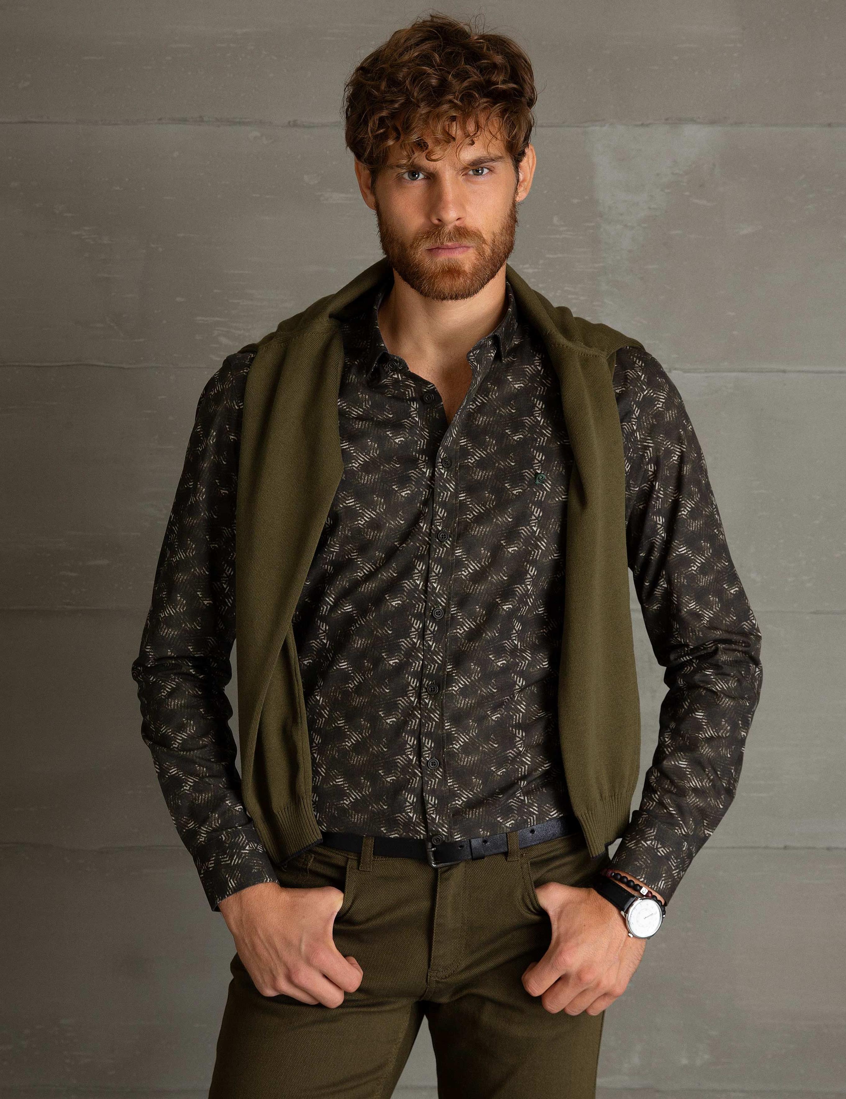 Yeşil Slim Fit Gömlek