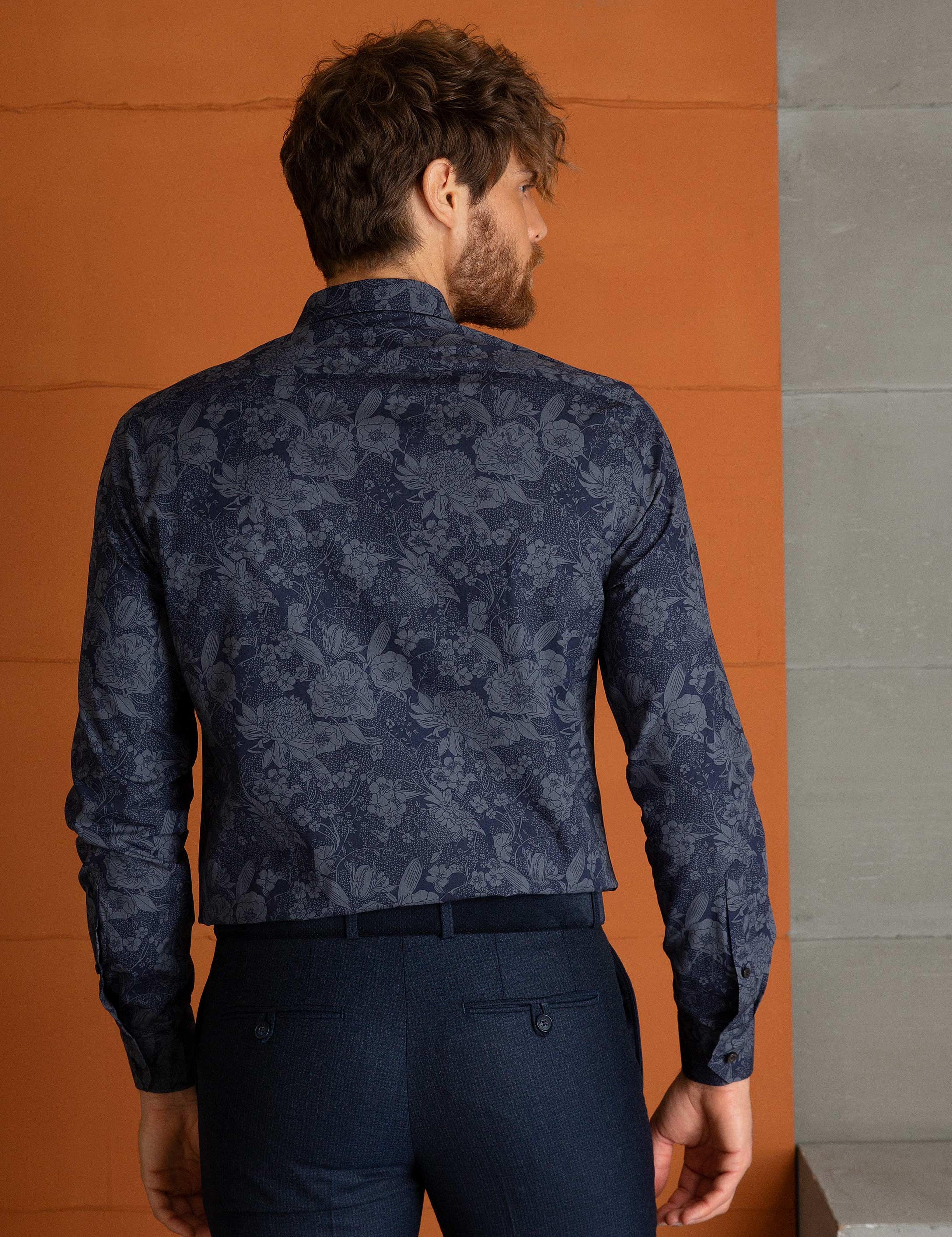 Lacivert Slim Fit Gömlek - Image 3