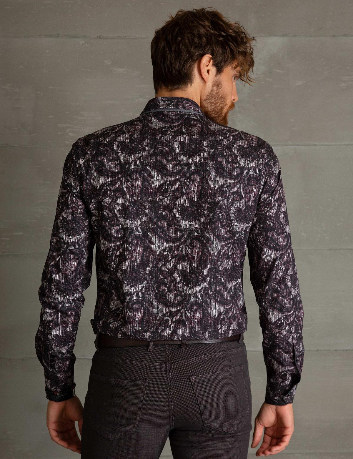 Bordo Slim Fit Gömlek - 50193947008