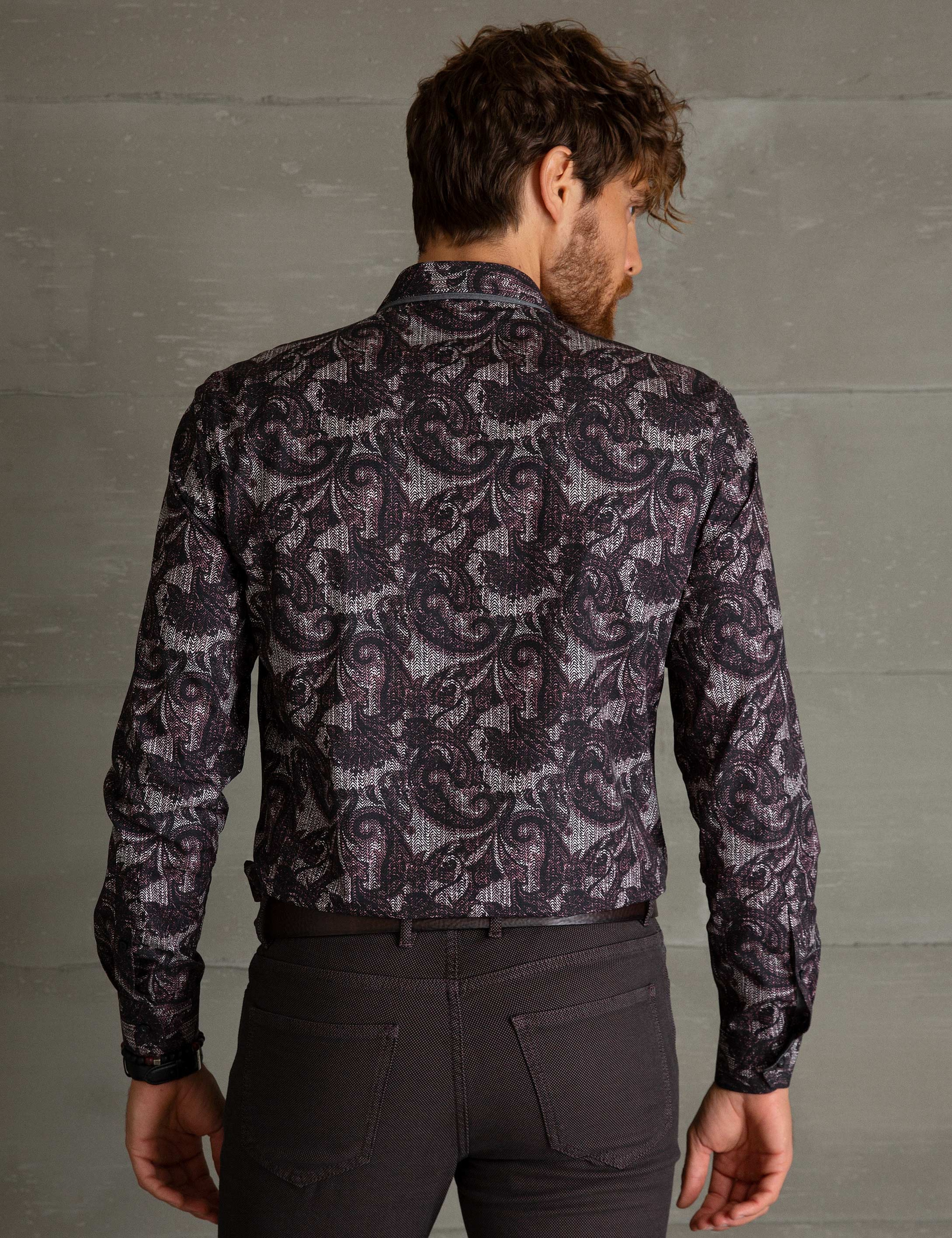 Bordo Slim Fit Gömlek - Image 3