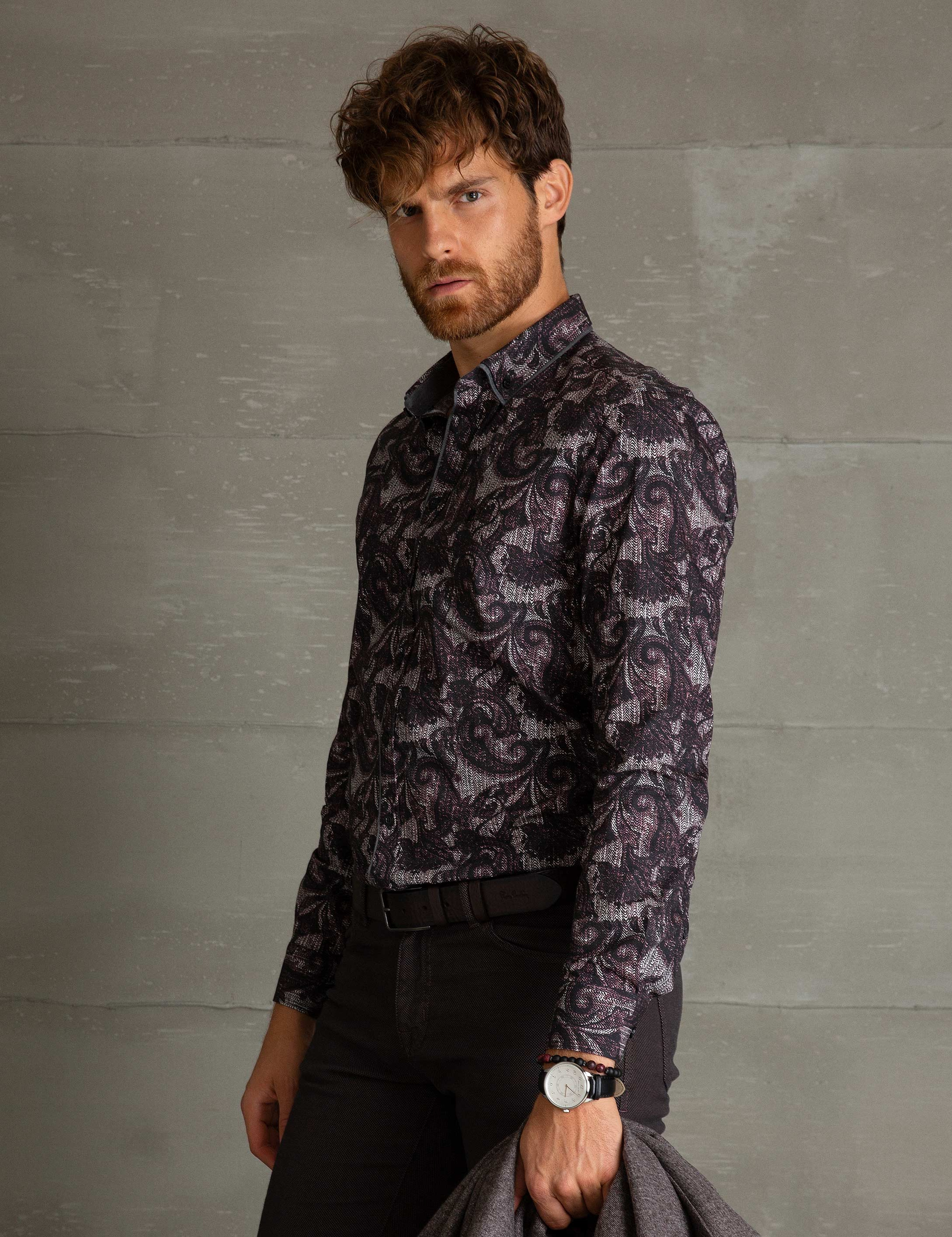 Bordo Slim Fit Gömlek - Image 2