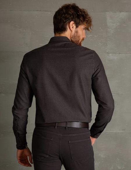 Kahverengi Slim Fit Gömlek - 50193991007
