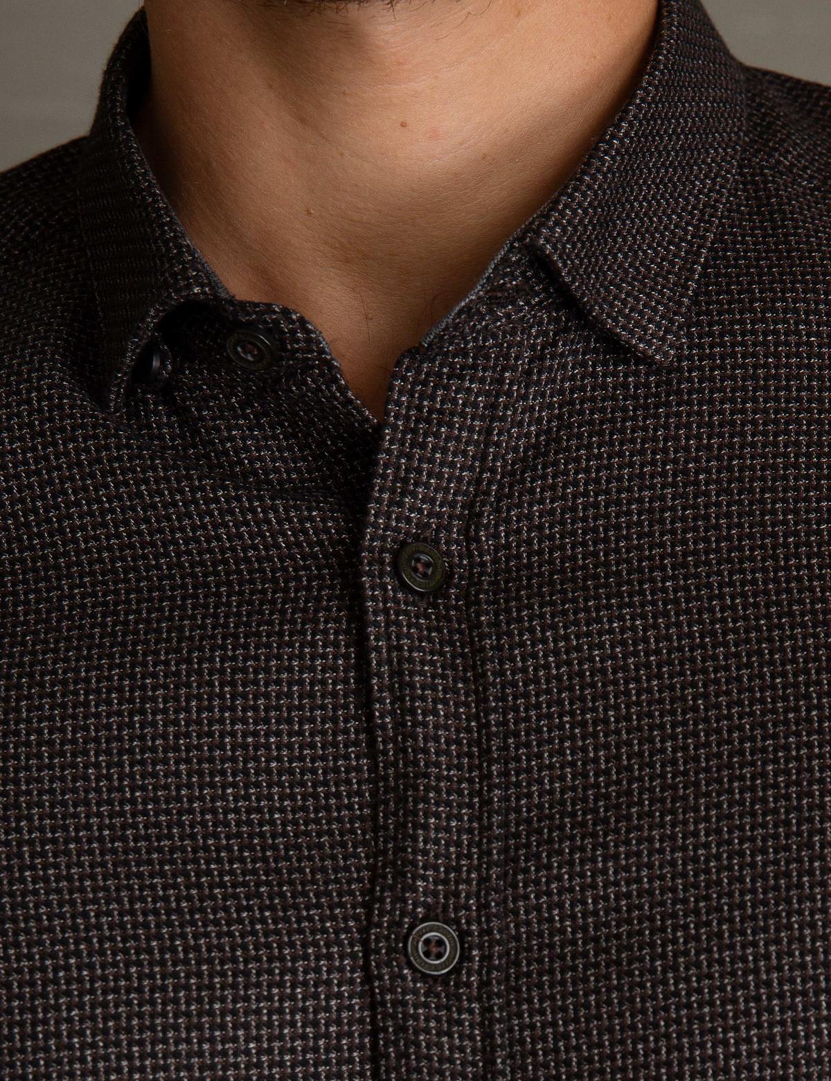 Kahverengi Slim Fit Gömlek - 50193991007