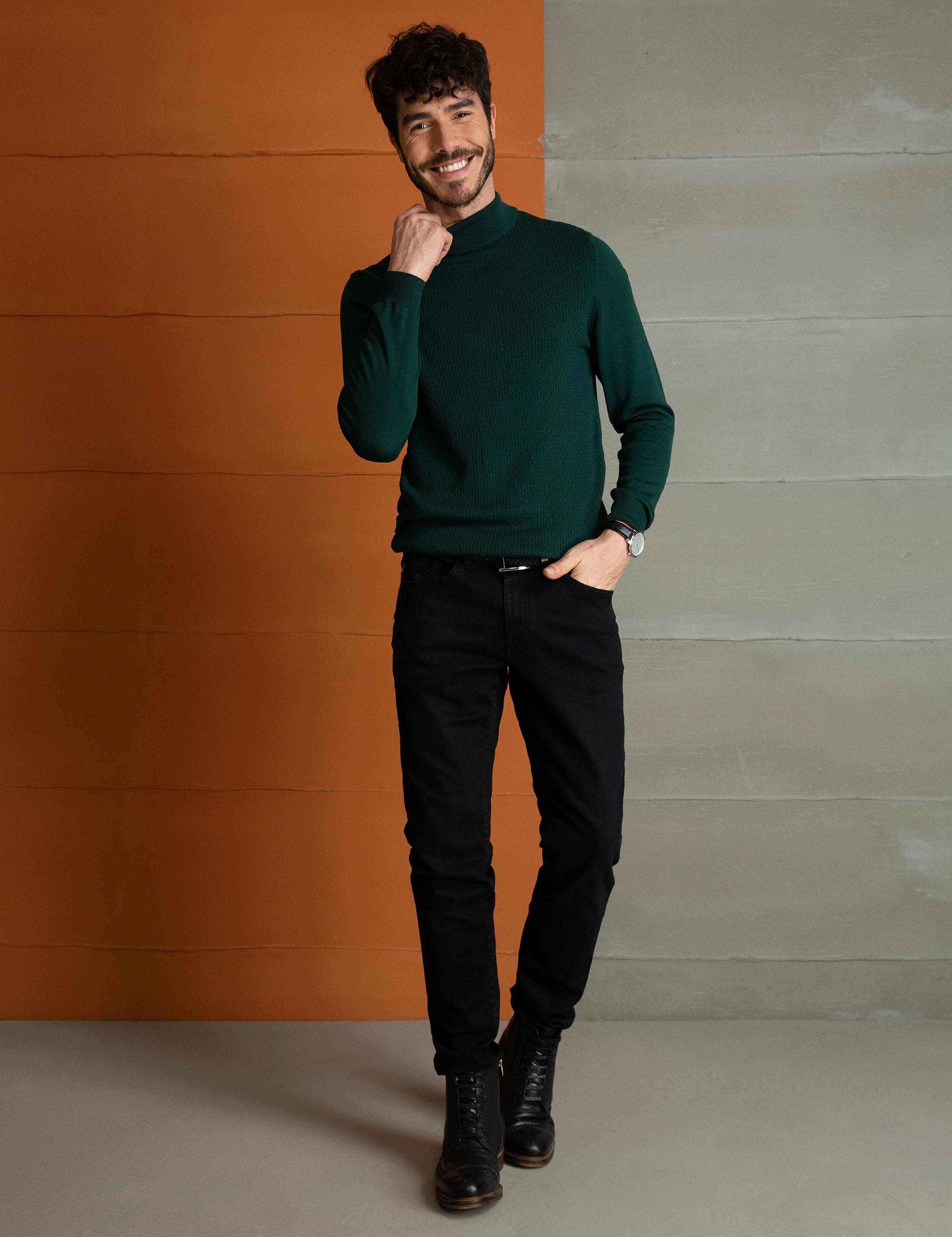 Yeşil Slim Fit Kazak