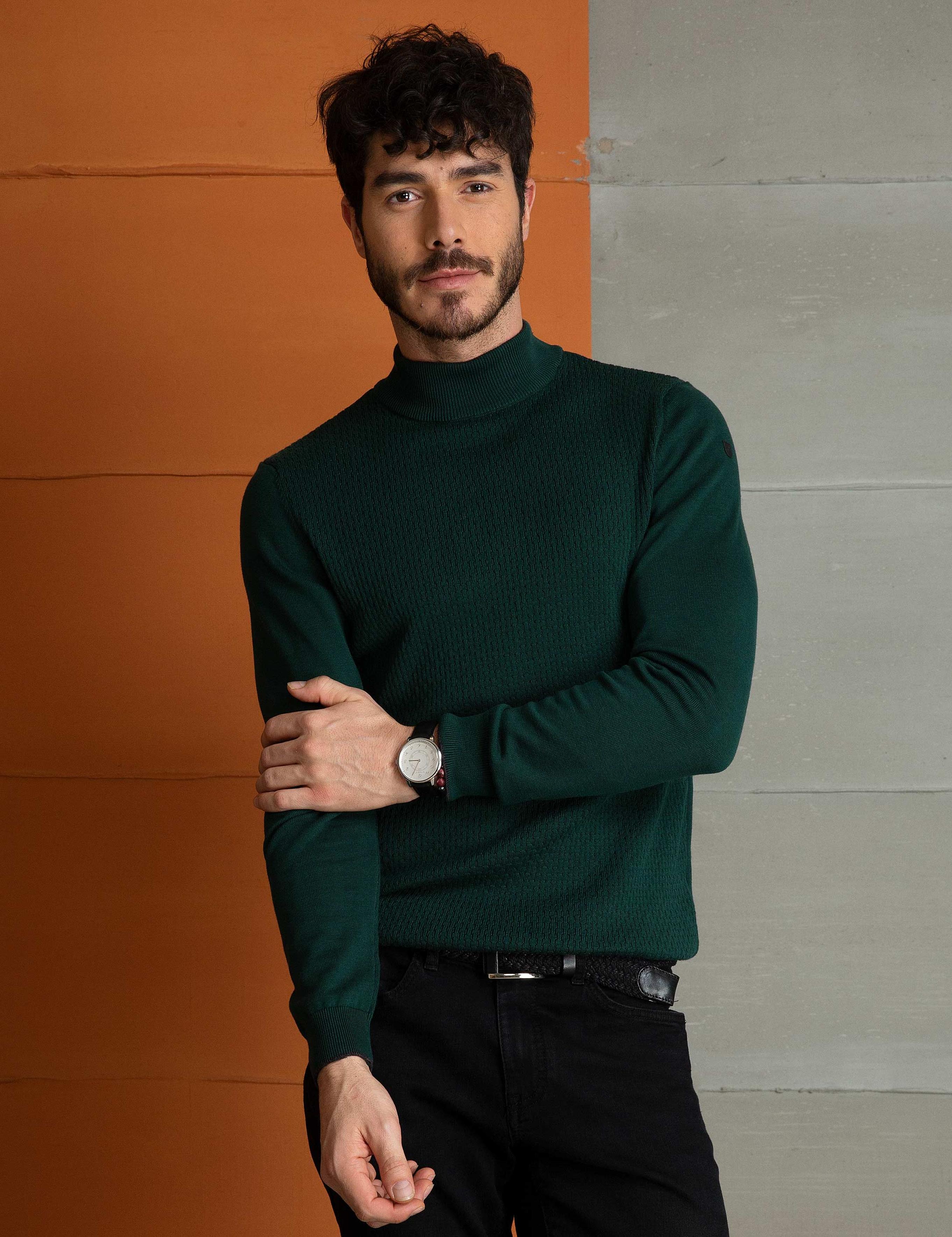 Yeşil Slim Fit Kazak