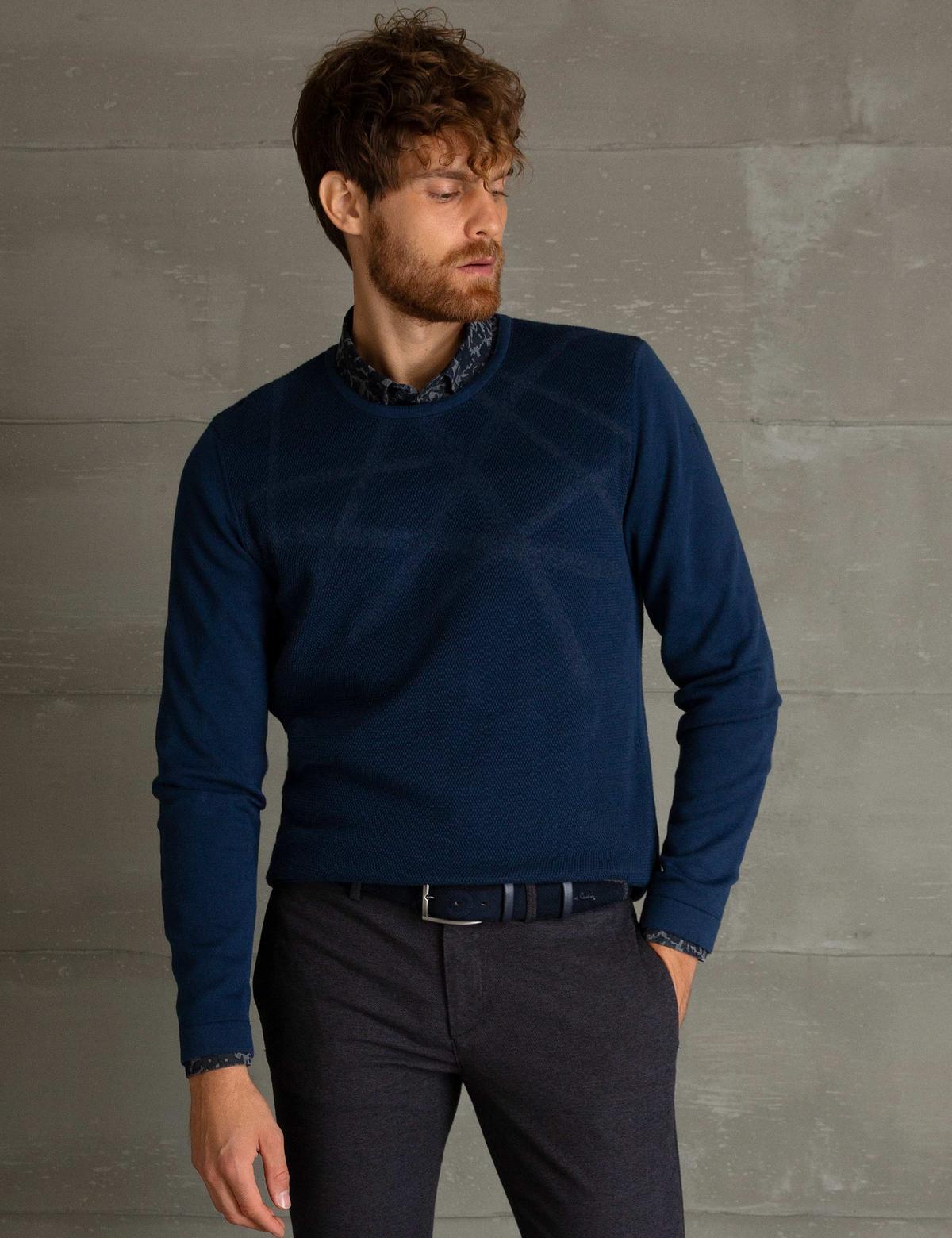 Lacivert Slim Fit Kazak - 50194107047