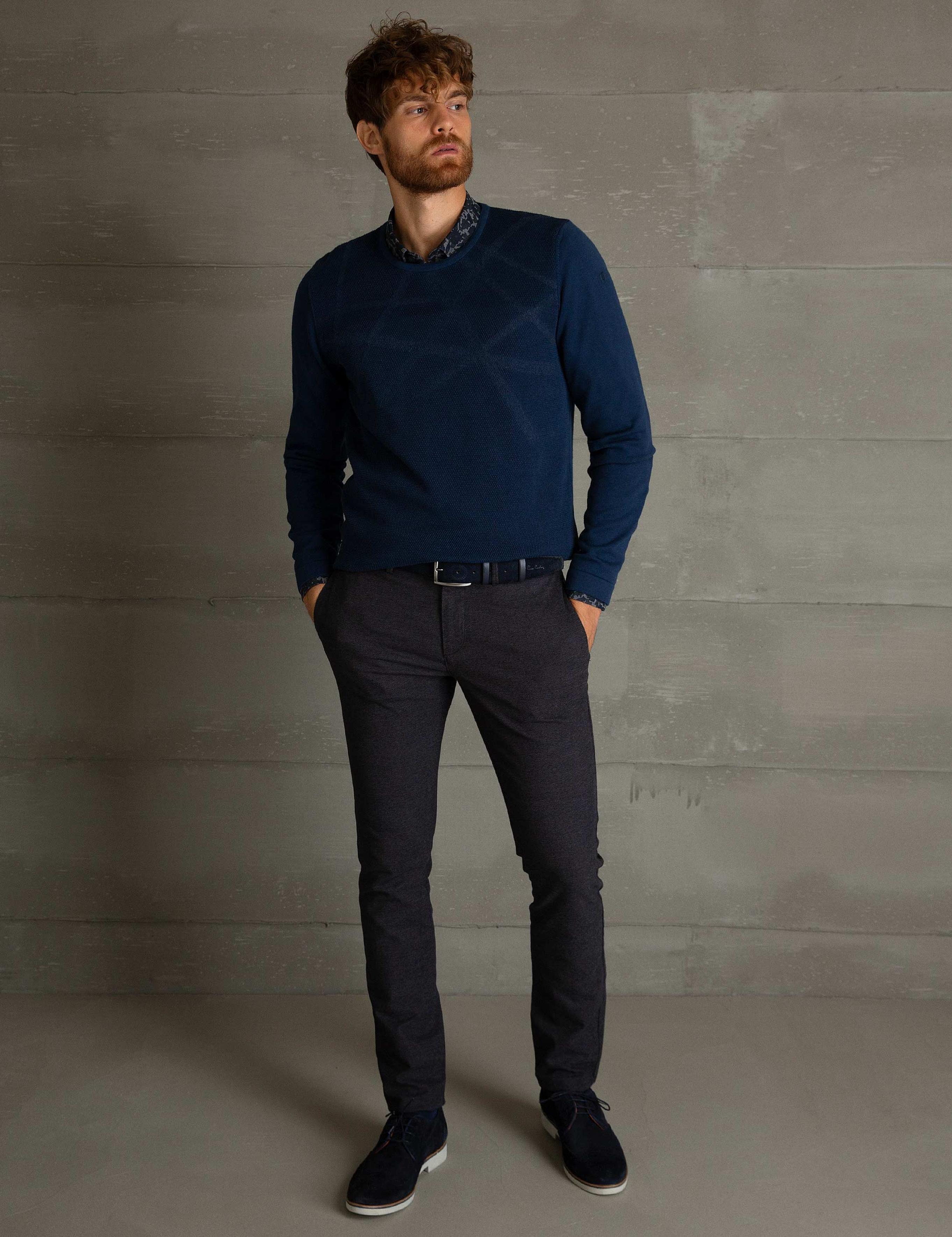 Lacivert Slim Fit Kazak