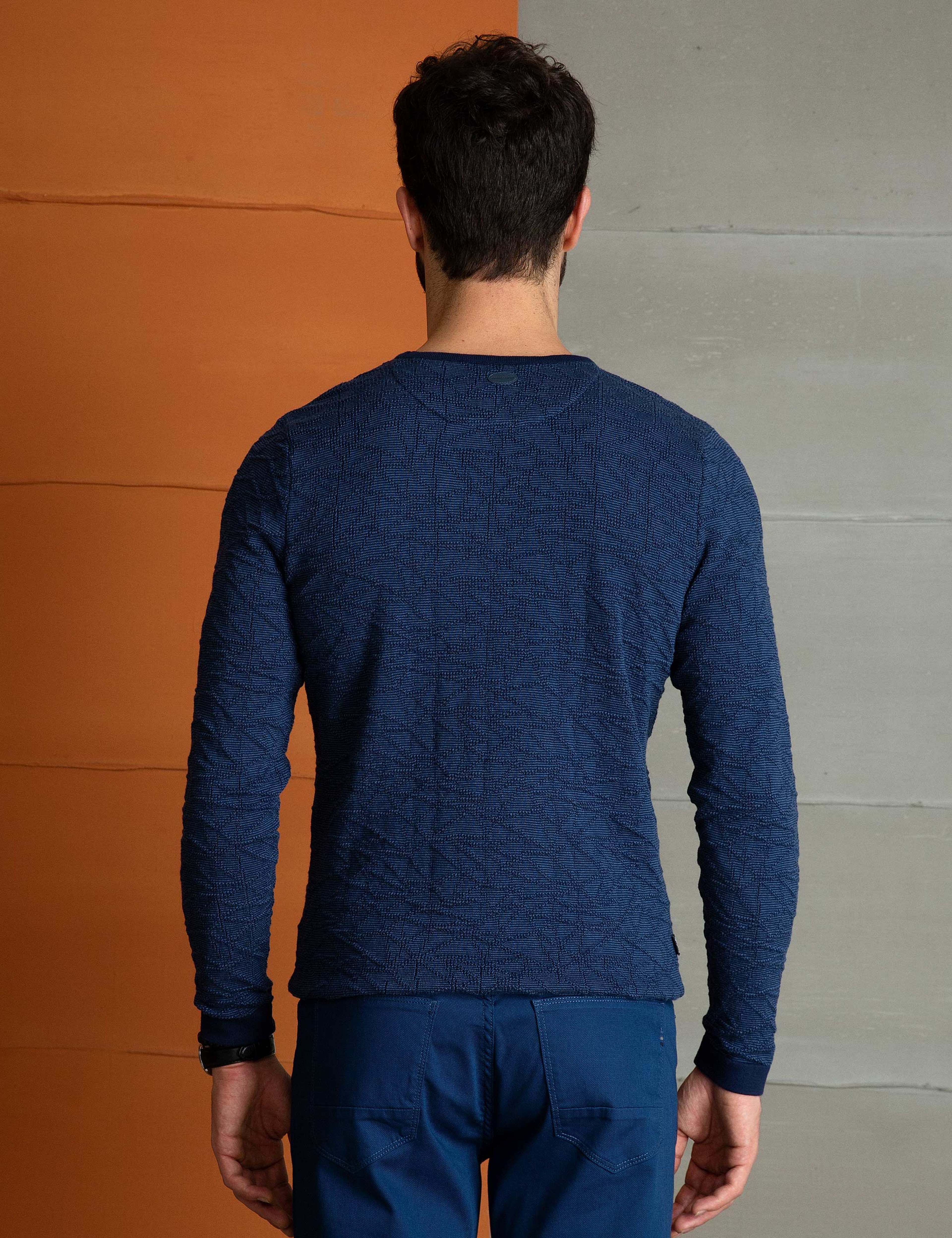 Lacivert Slim Fit Triko Kazak - Image 4
