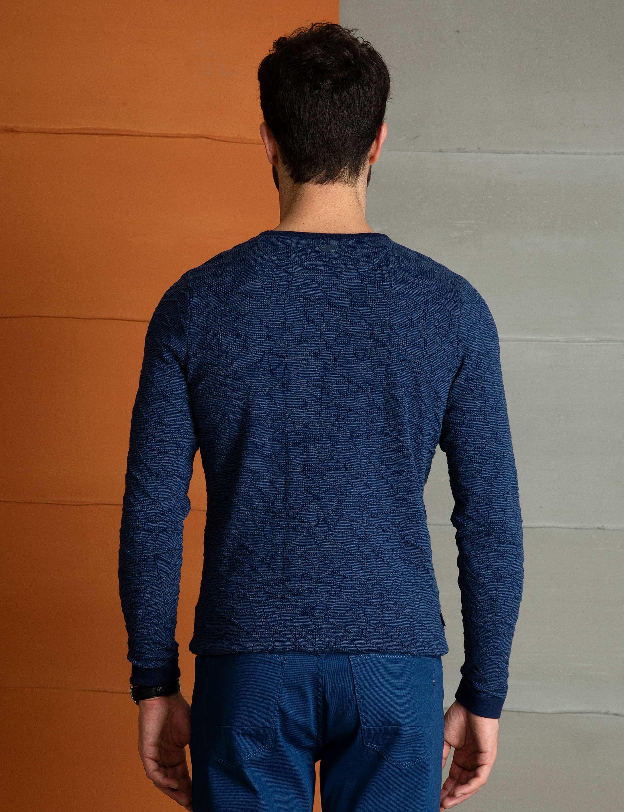 Lacivert Slim Fit Triko Kazak