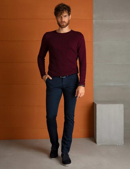 Bordo Slim Fit Kazak - 50194114041