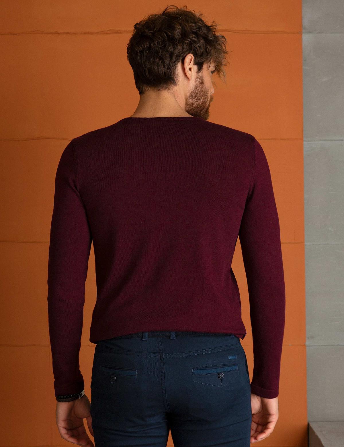 Bordo Slim Fit Kazak - 50194114041