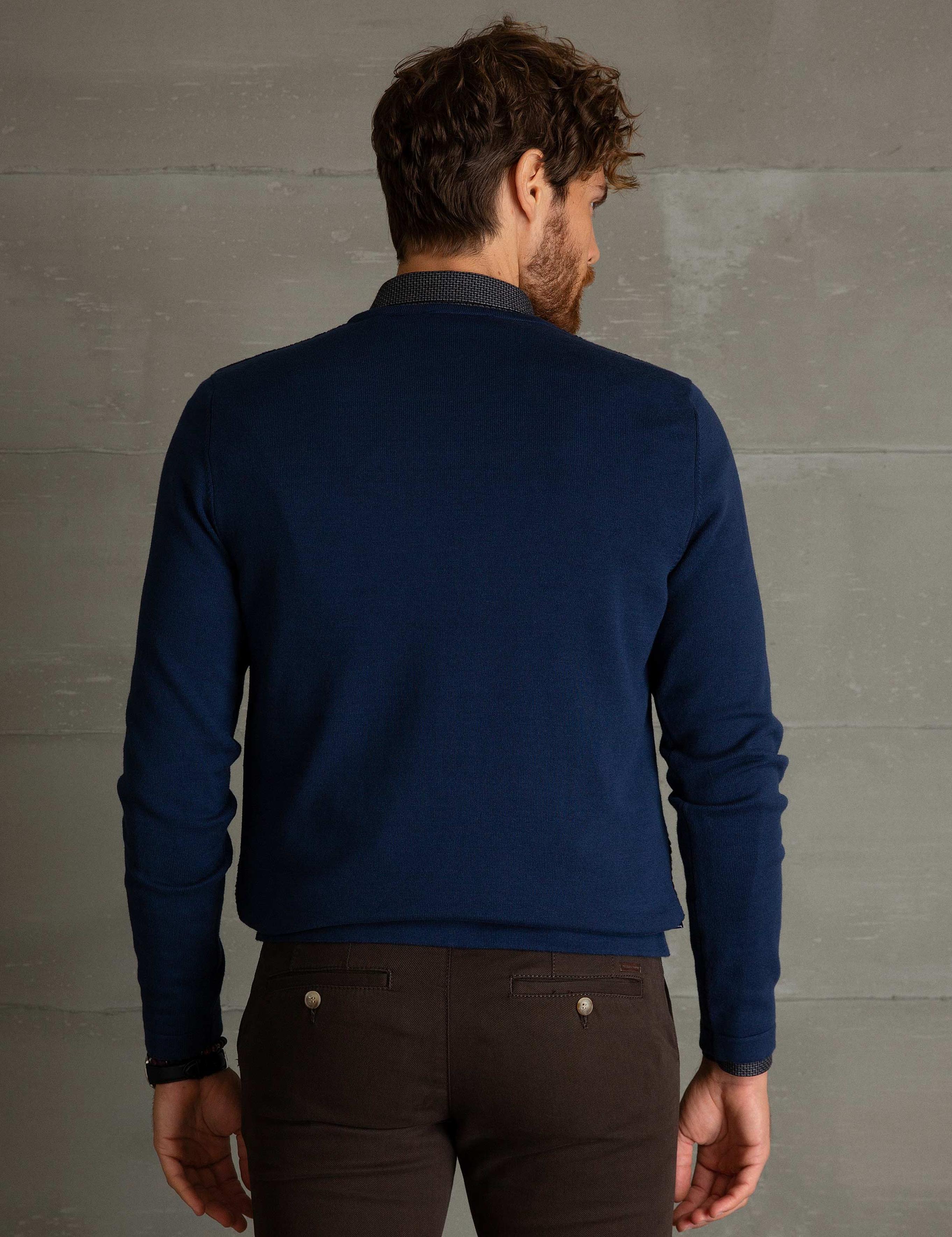 Lacivert Slim Fit Kazak