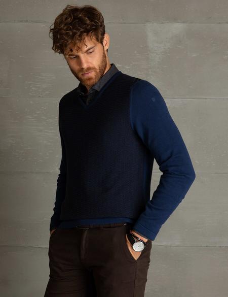 Lacivert Slim Fit Kazak - 50194119043