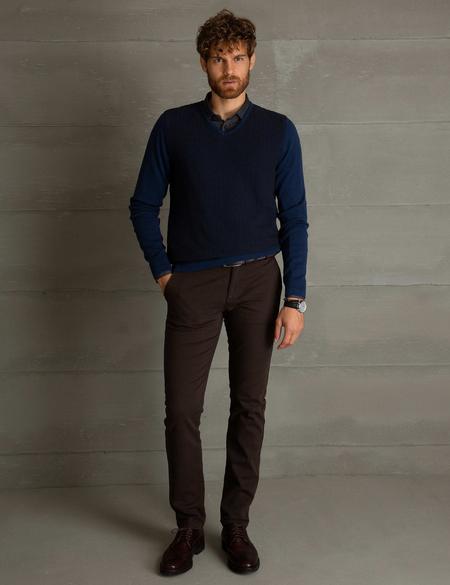 Lacivert Slim Fit Kazak - 50194119043