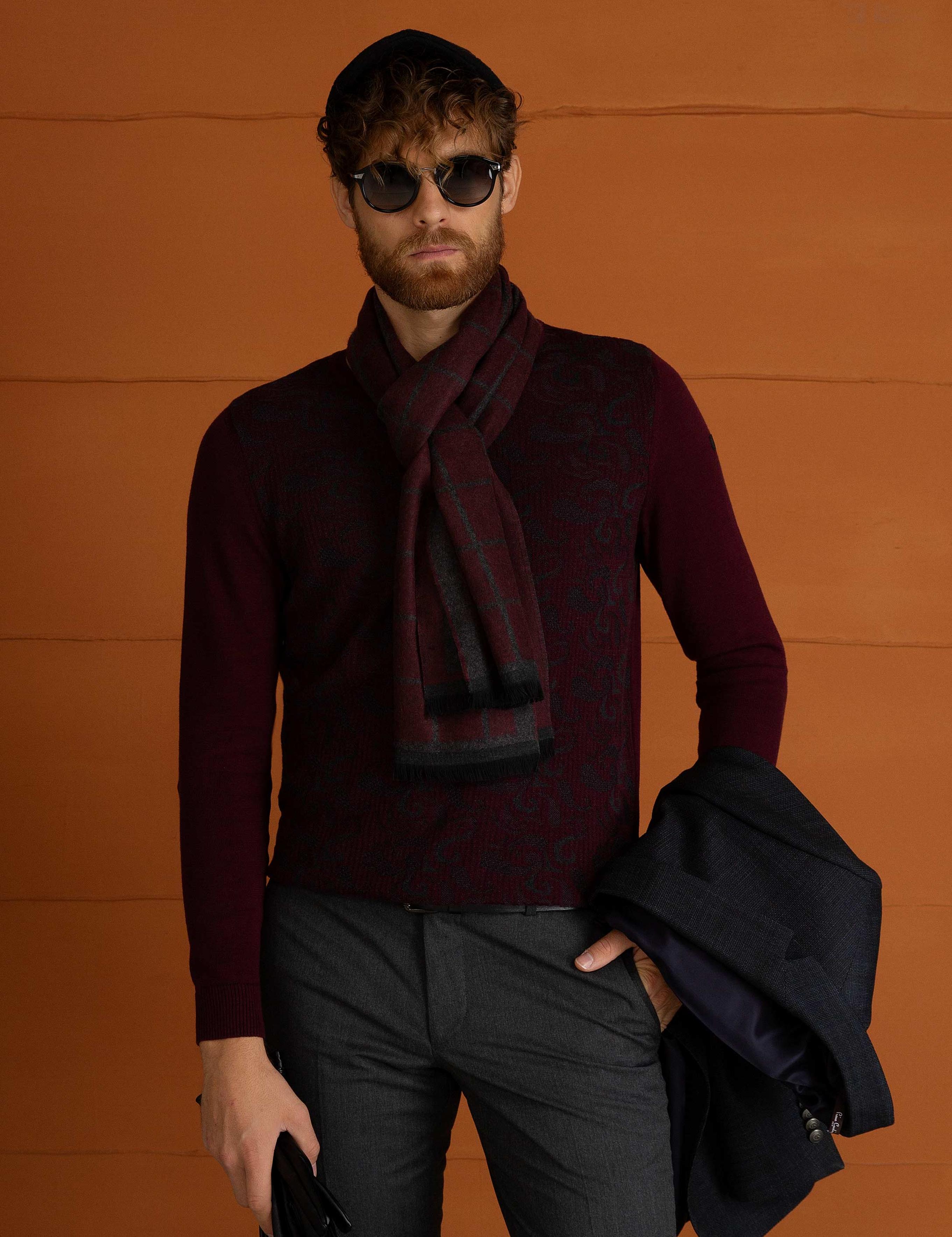 Bordo Slim Fit Triko Kazak