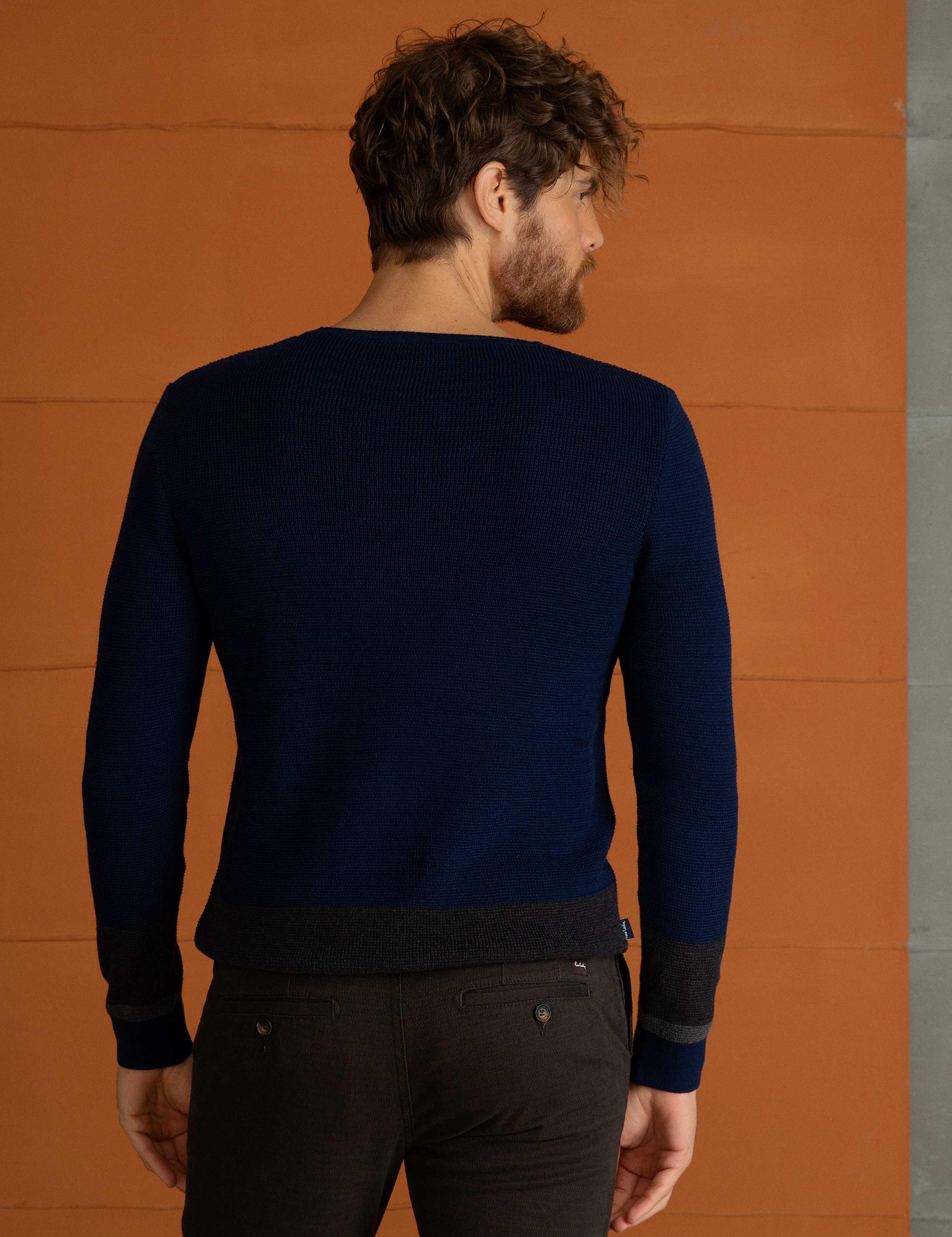 Lacivert Slim Fit Triko Kazak