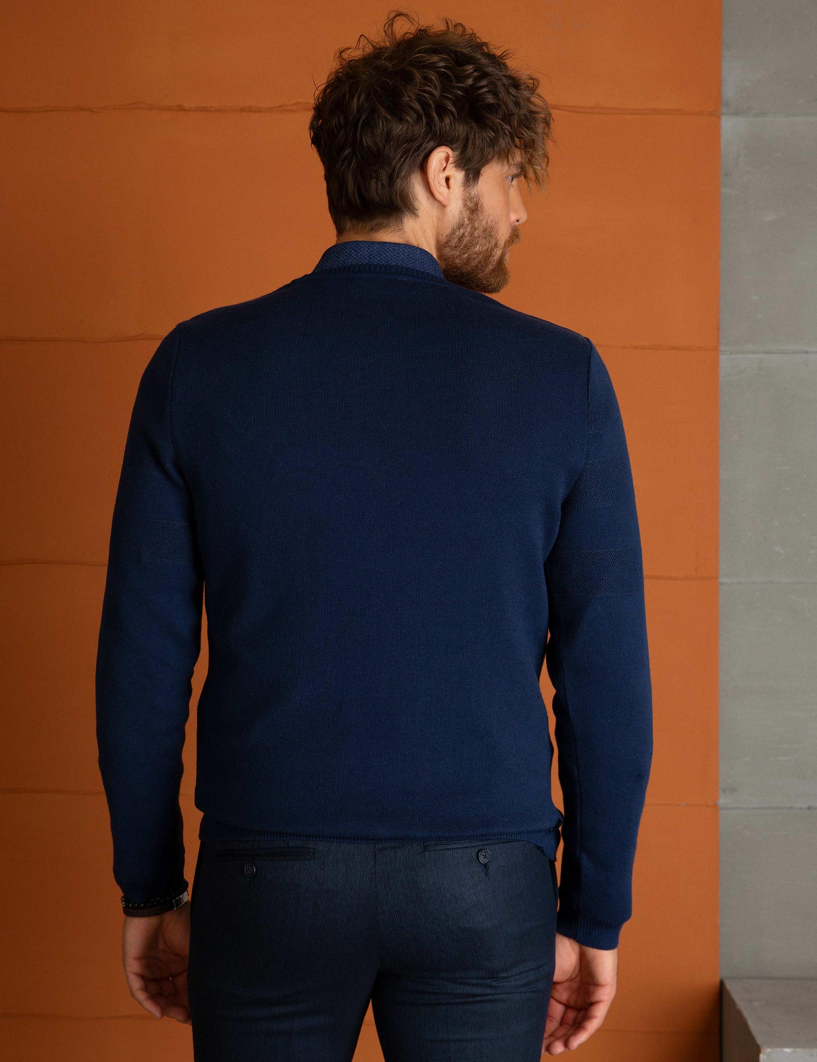 Lacivert Slim Fit Kazak