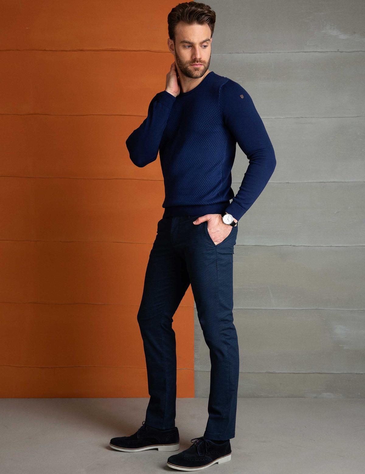 Lacivert Slim Fit Chino Pantolon - 50194140007