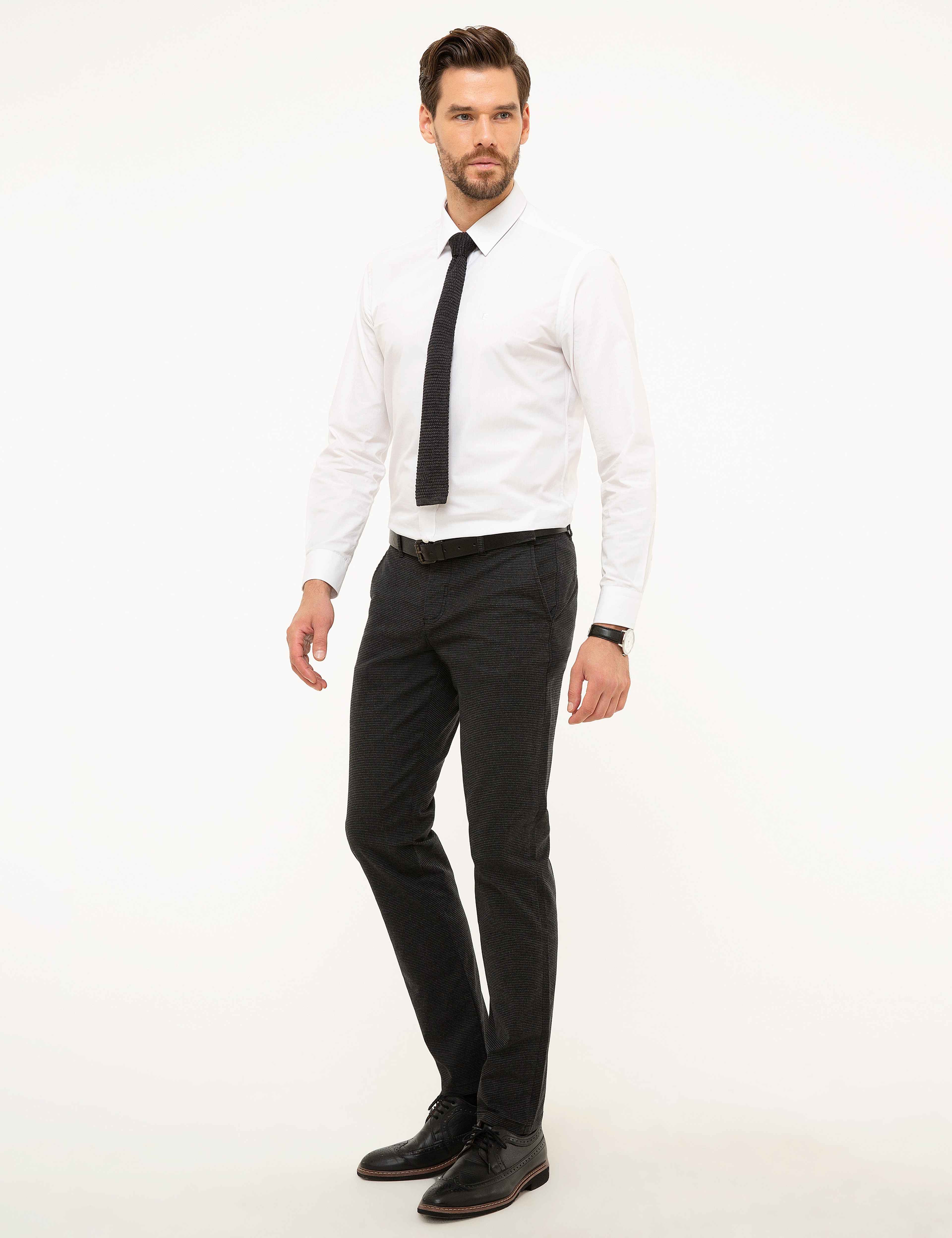 Antrasit Gri Slim Fit Chino Pantolon - Image 2