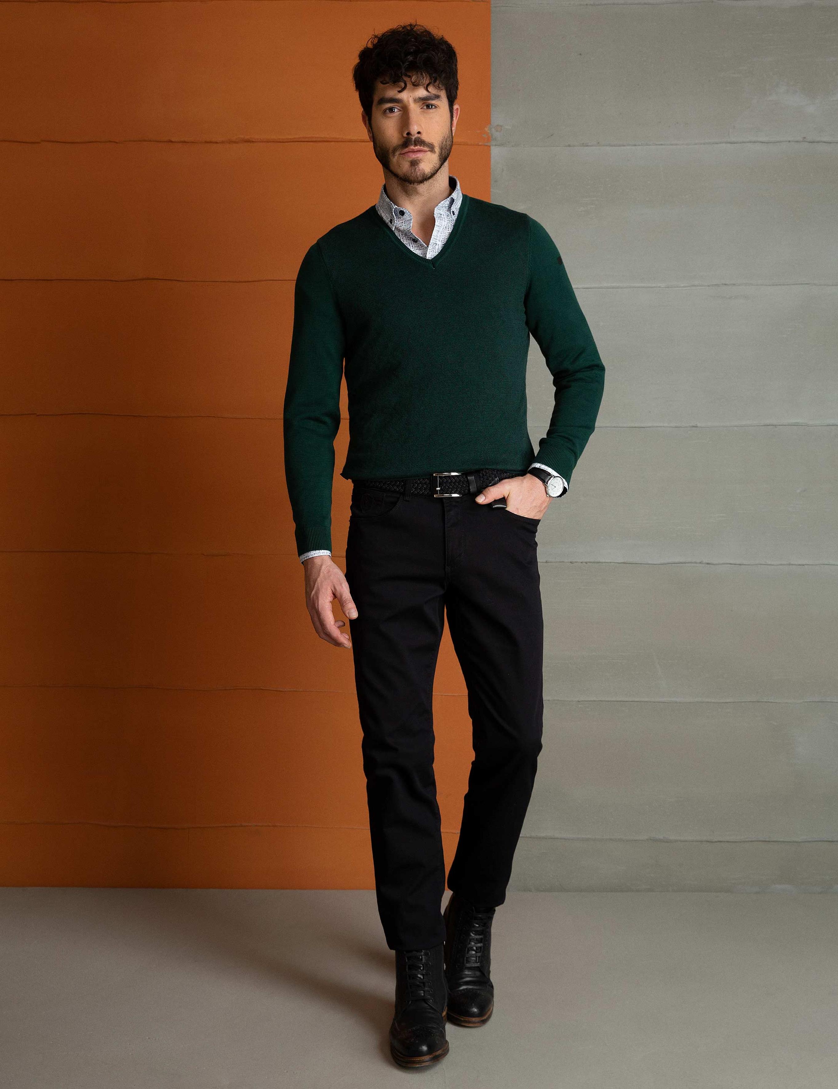 Yeşil Slim Fit Kazak