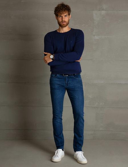 Lacivert Slim Fit Basic Kazak - 50194202043