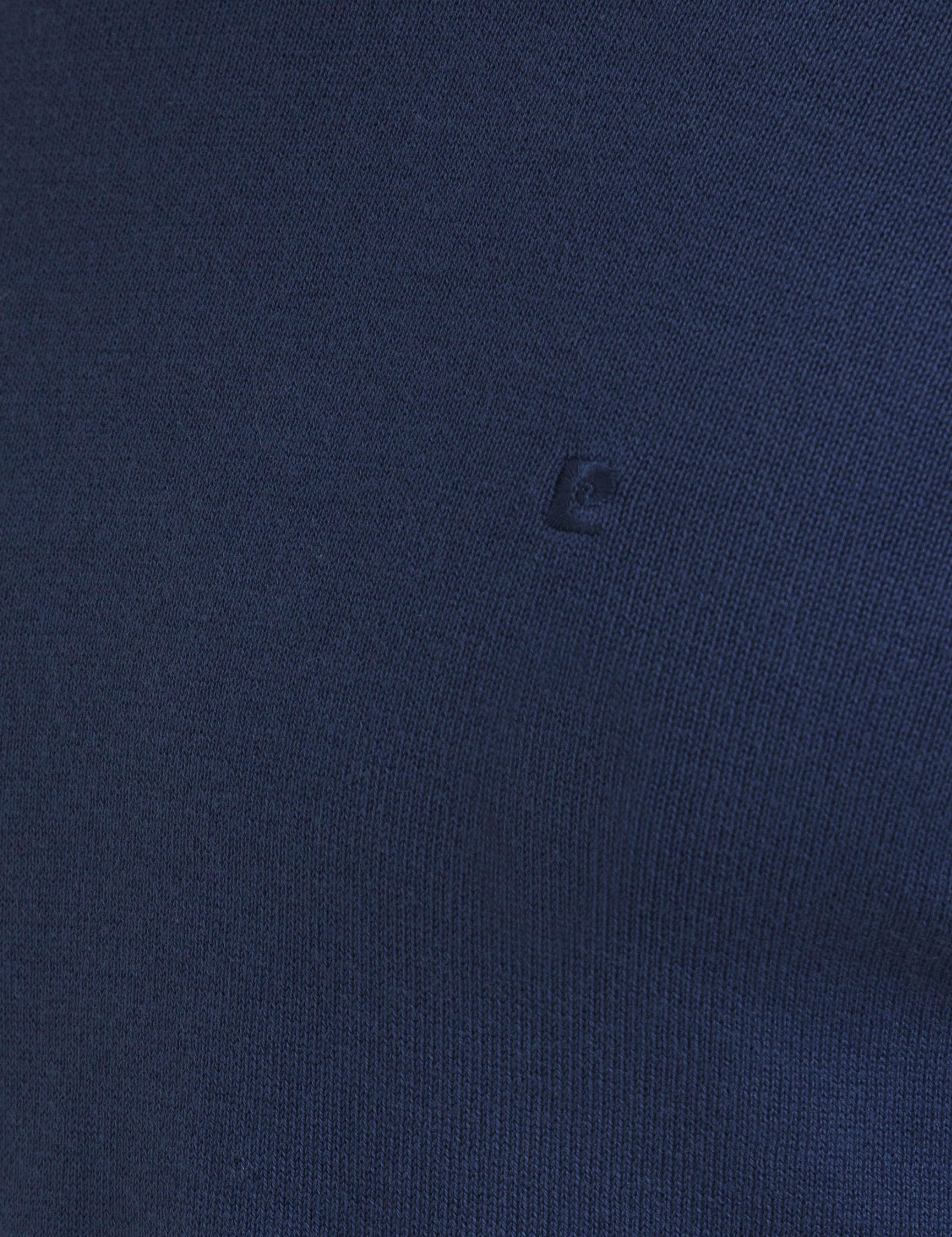 İndigo Mavi Slim Fit Bisiklet Yaka Basic Triko Kazak