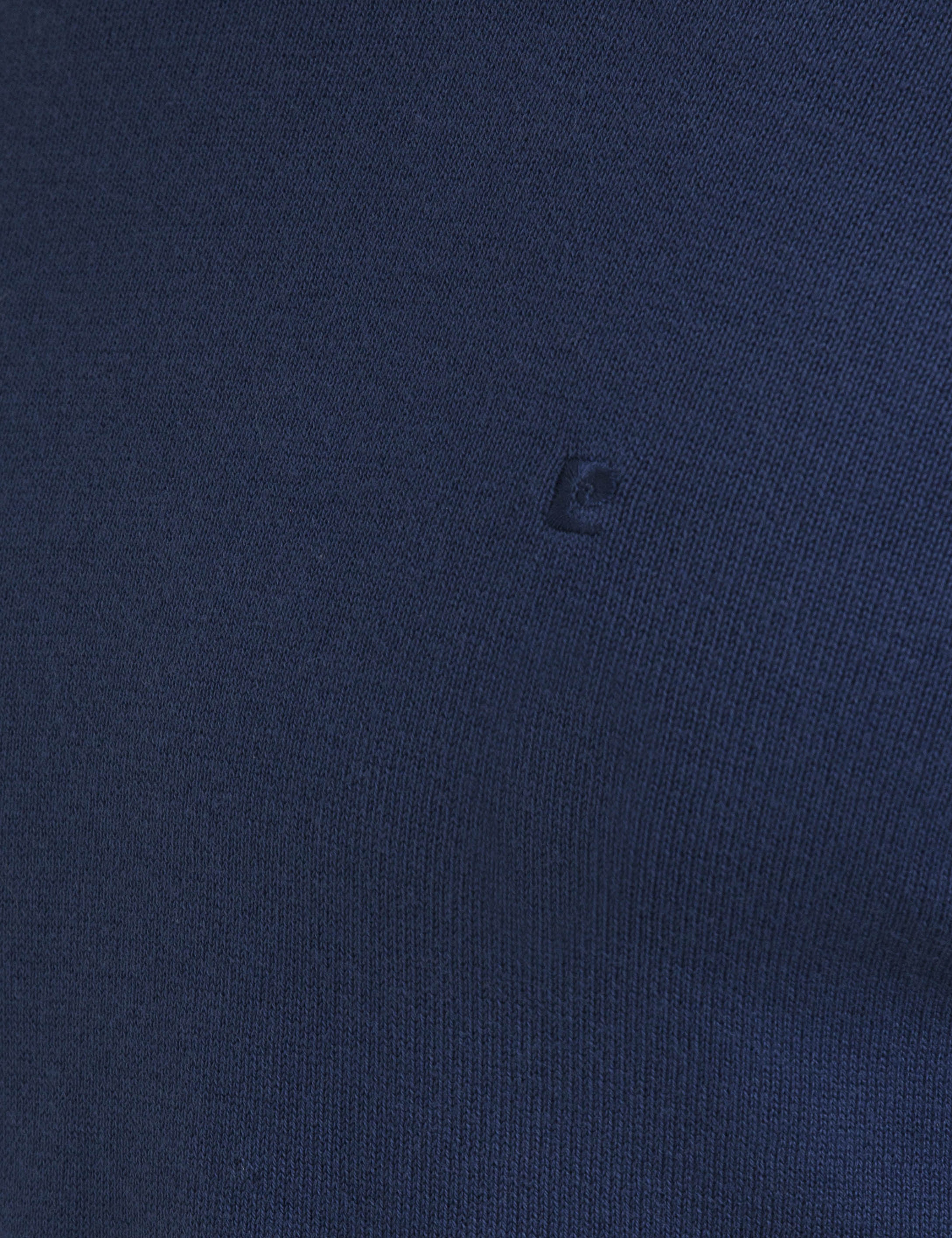 İndigo Mavi Slim Fit Bisiklet Yaka Basic Triko Kazak