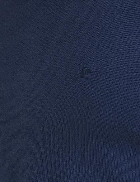 İndigo Mavi Slim Fit Bisiklet Yaka Basic Triko Kazak - 50194202053