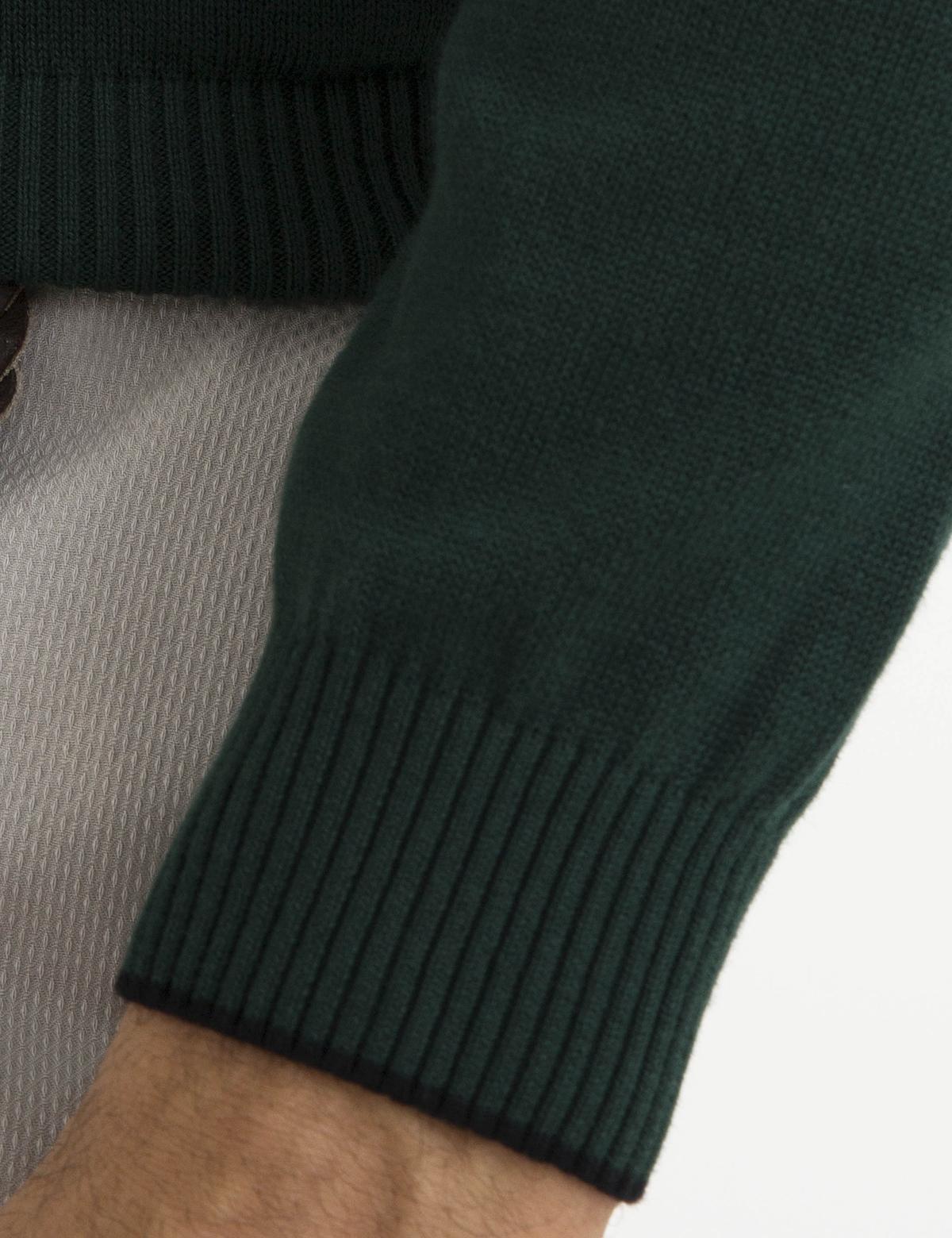 Yeşil Slim Fit Bisiklet Yaka Basic Triko Kazak - 50194202084