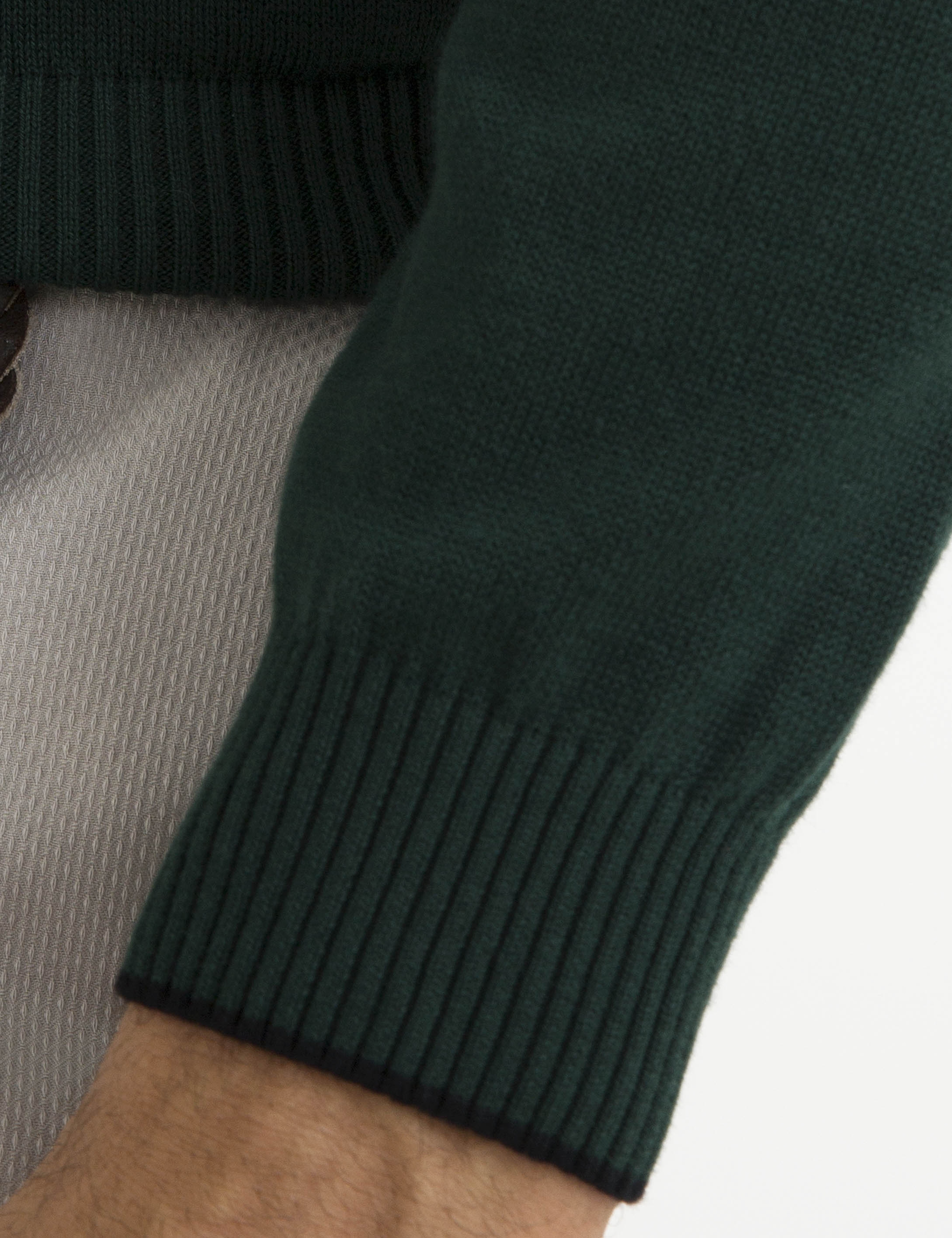 Yeşil Slim Fit Bisiklet Yaka Basic Triko Kazak - Image 4