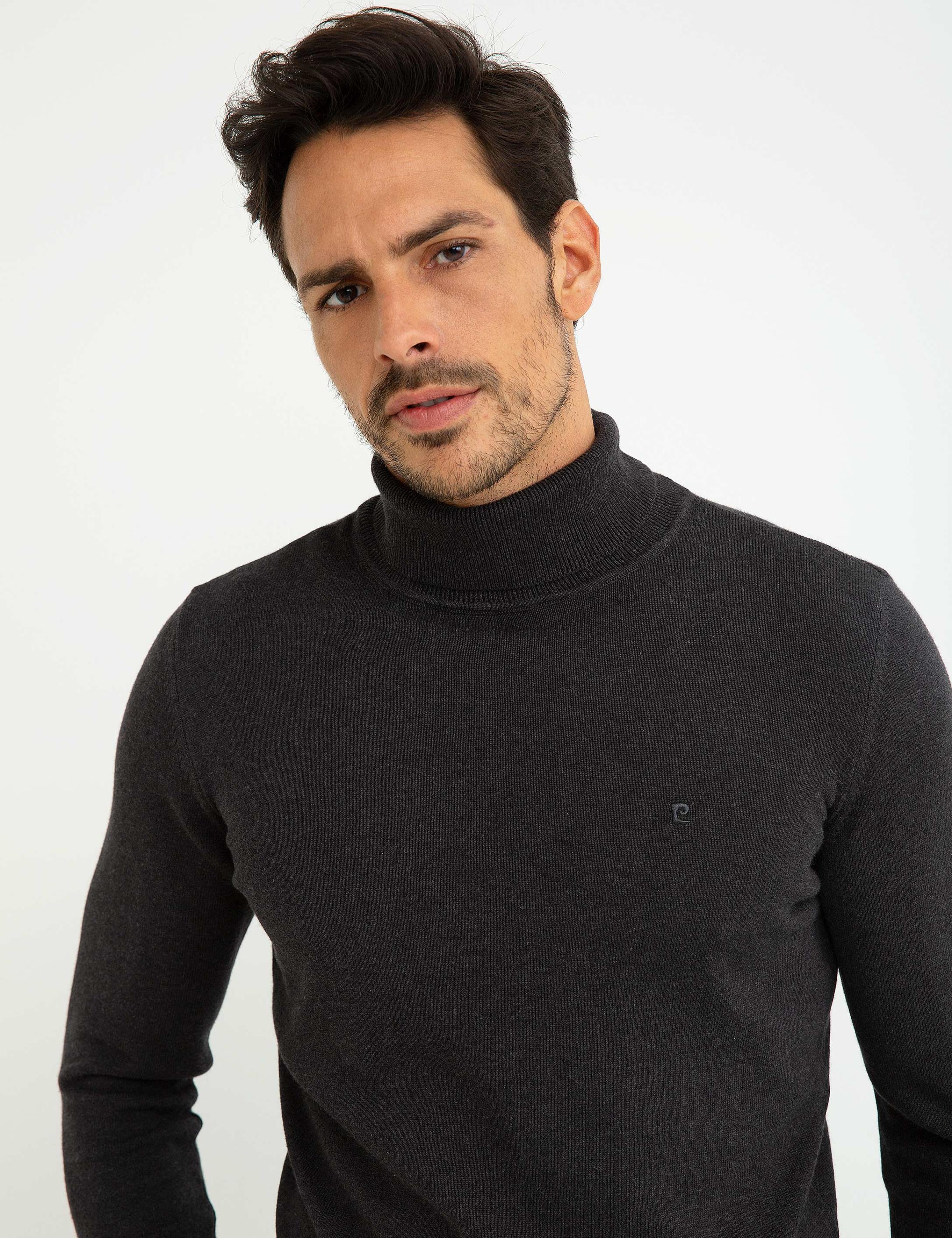 Antrasit Melanj Slim Fit Basic Kazak