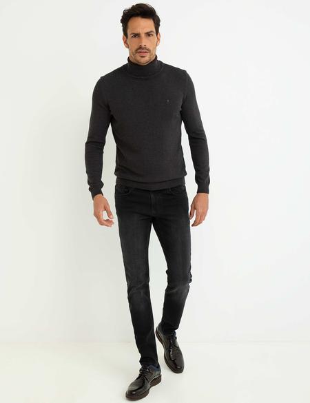 Antrasit Melanj Slim Fit Basic Kazak - 50194204063