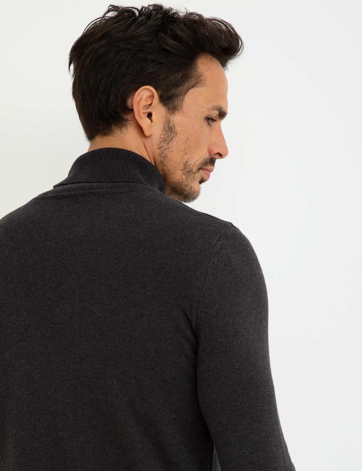 Antrasit Melanj Slim Fit Basic Kazak - 50194204063