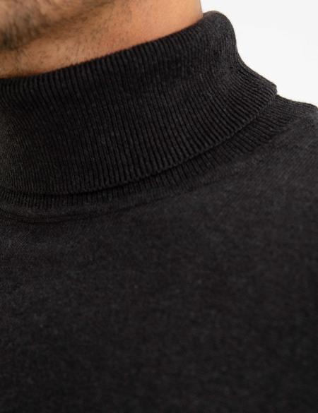 Antrasit Melanj Slim Fit Basic Kazak - 50194204063