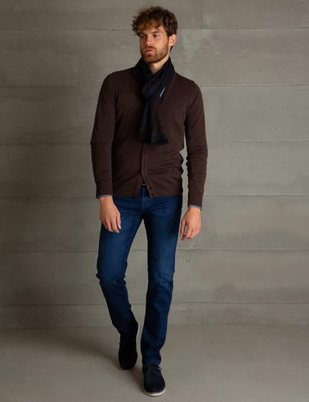 Kahverengi Slim Fit Basic Triko Hırka - 50194206021