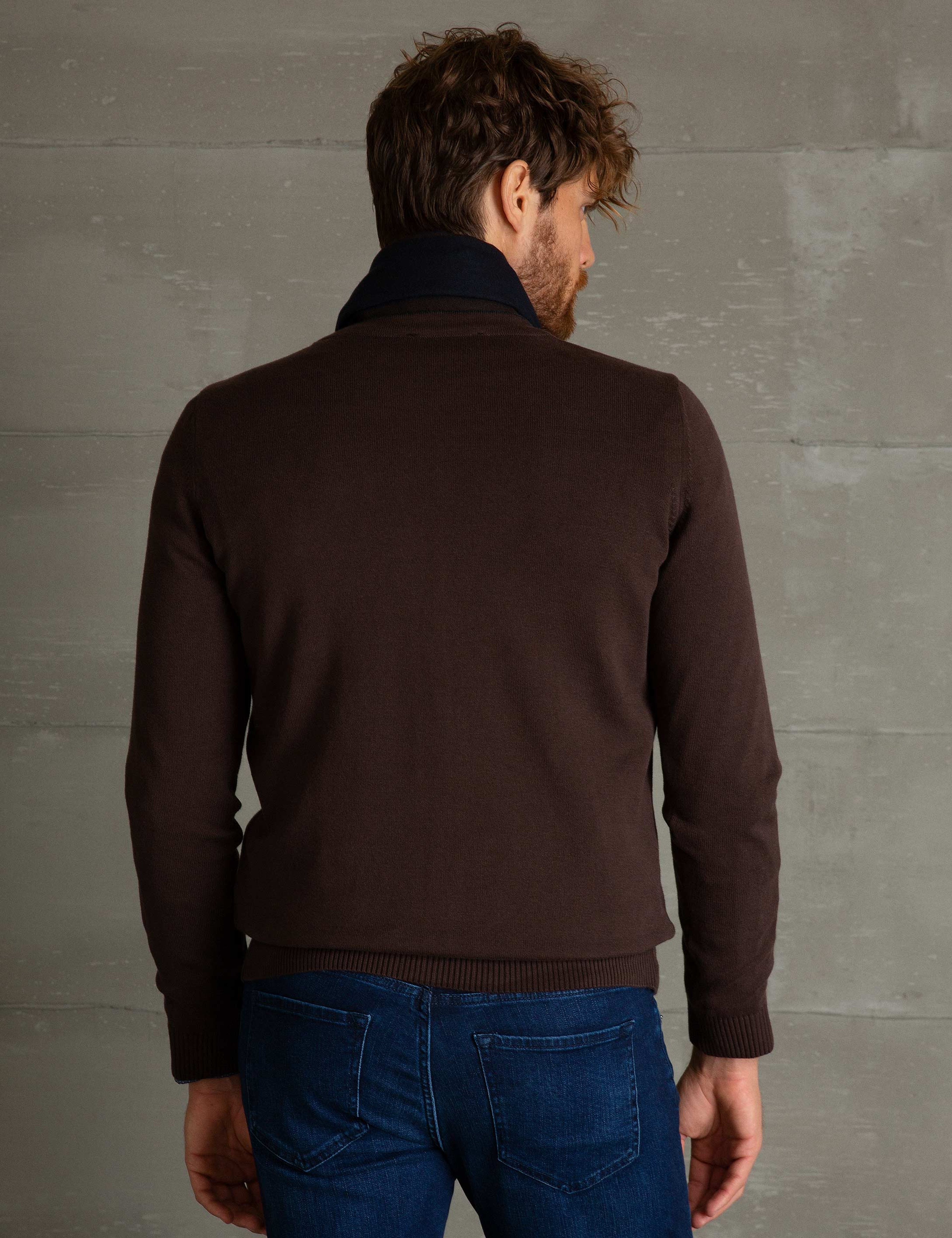 Kahverengi Slim Fit Basic Triko Hırka - Image 4