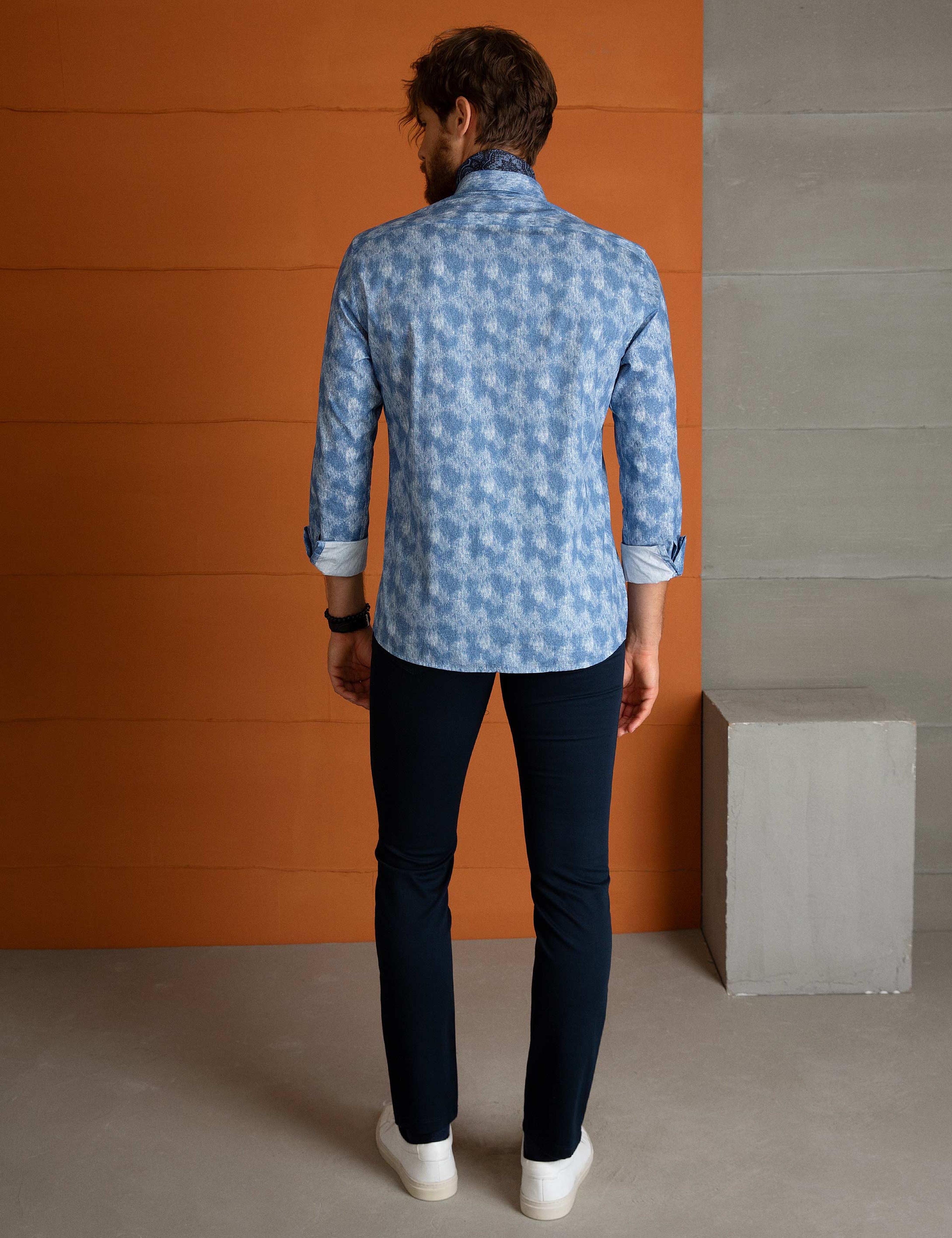 Lacivert Slim Fit Chino Pantolon - Image 3