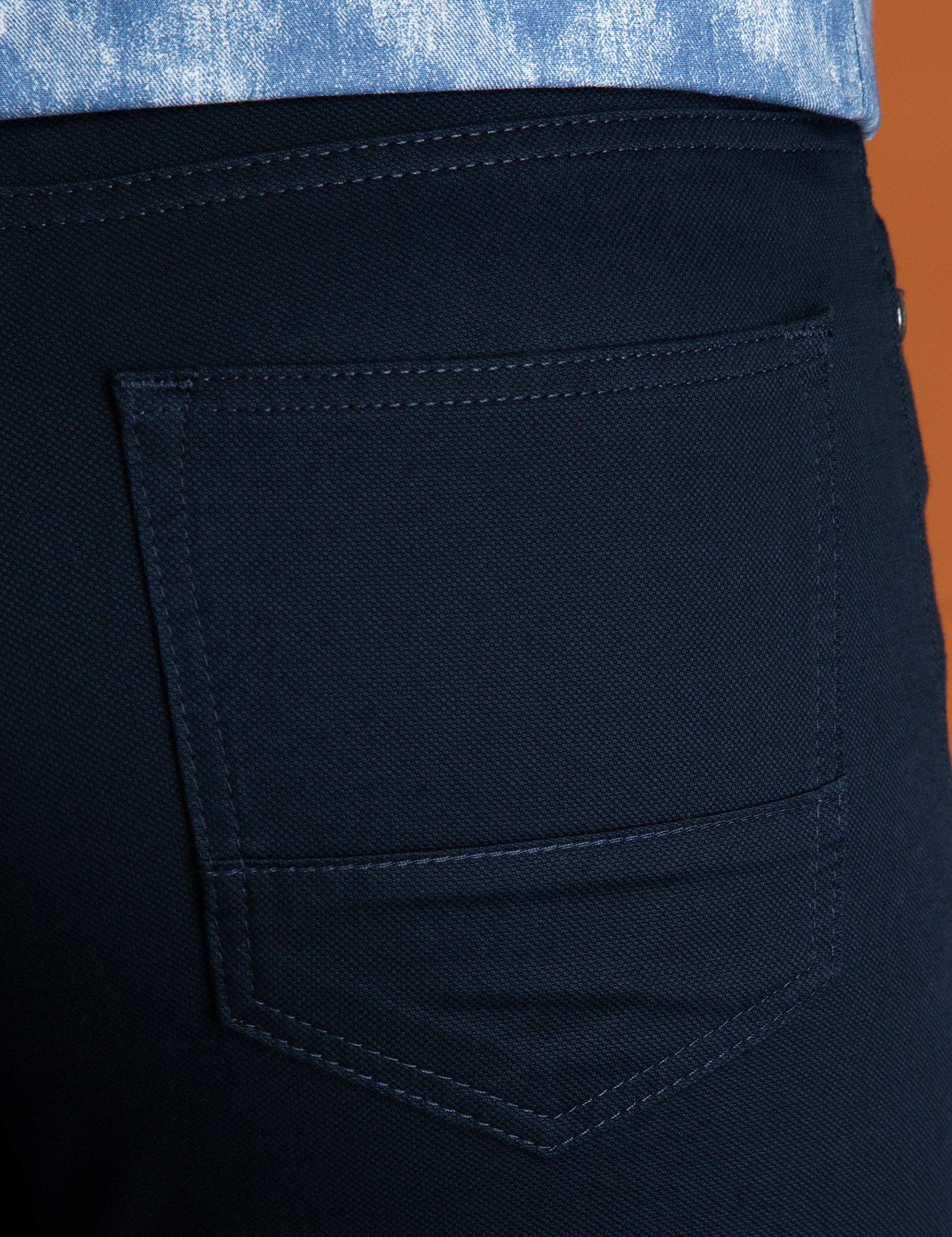 Lacivert Slim Fit Chino Pantolon - Image 4