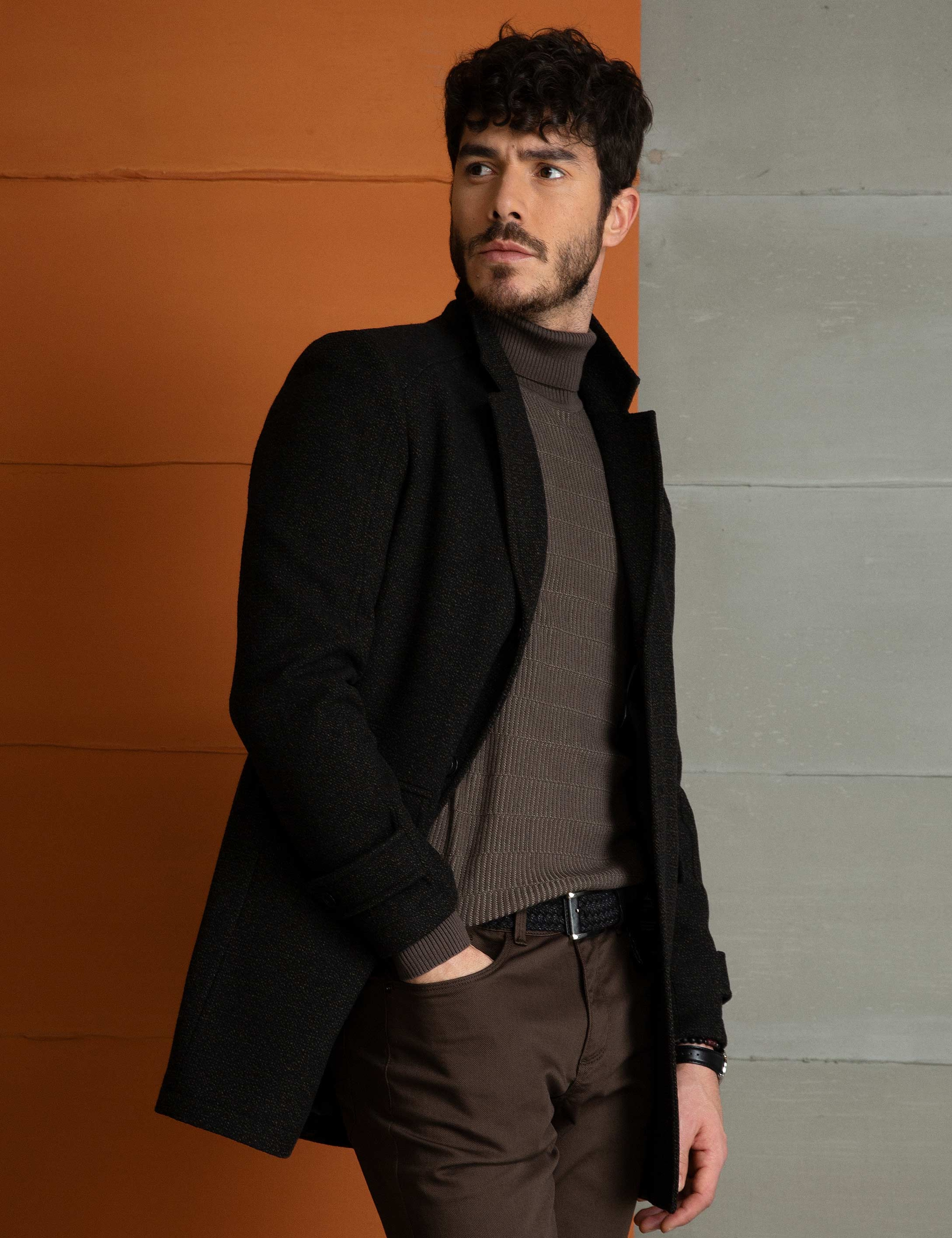 Haki Ex. Slim Fit Palto