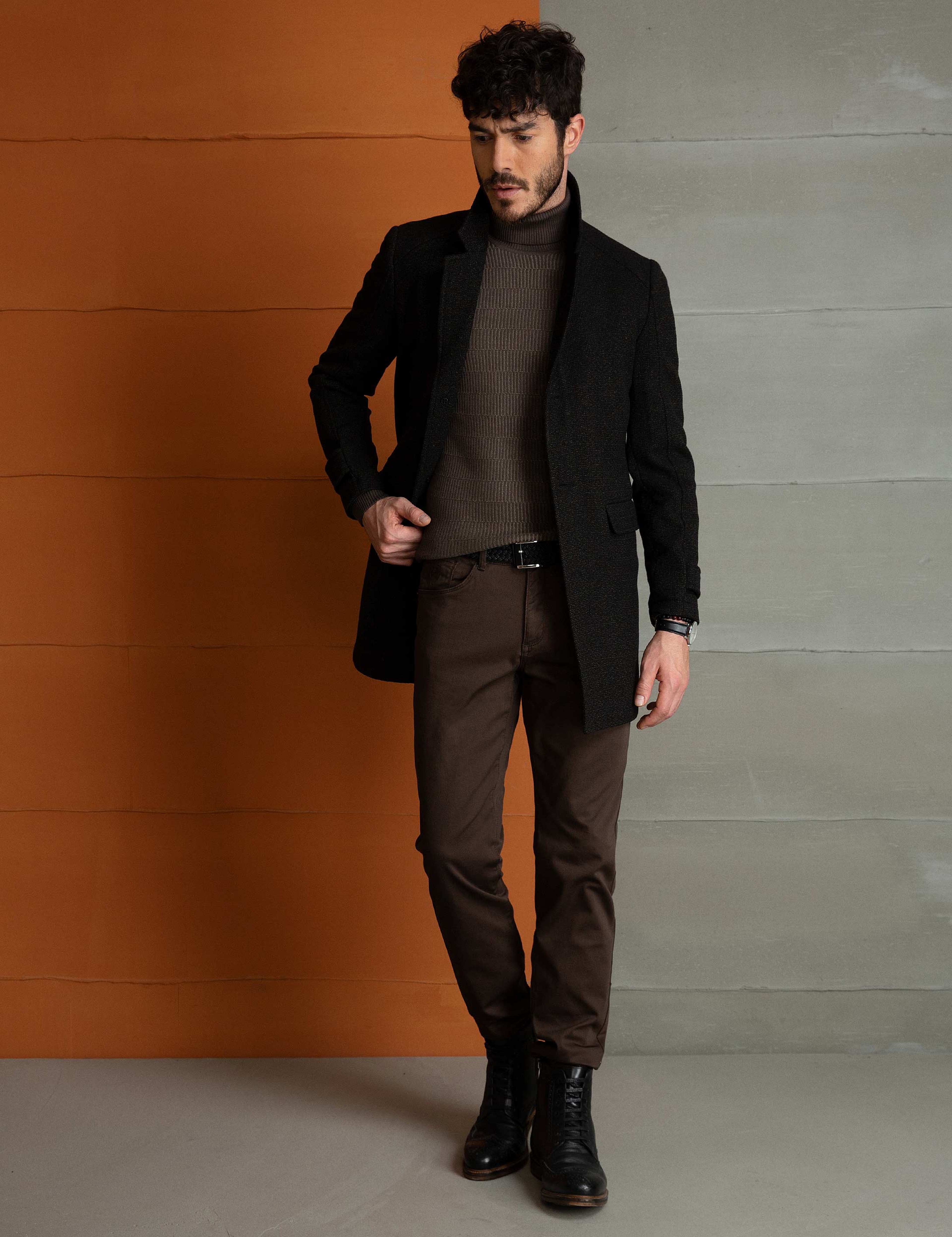 Haki Ex. Slim Fit Palto - Image 1