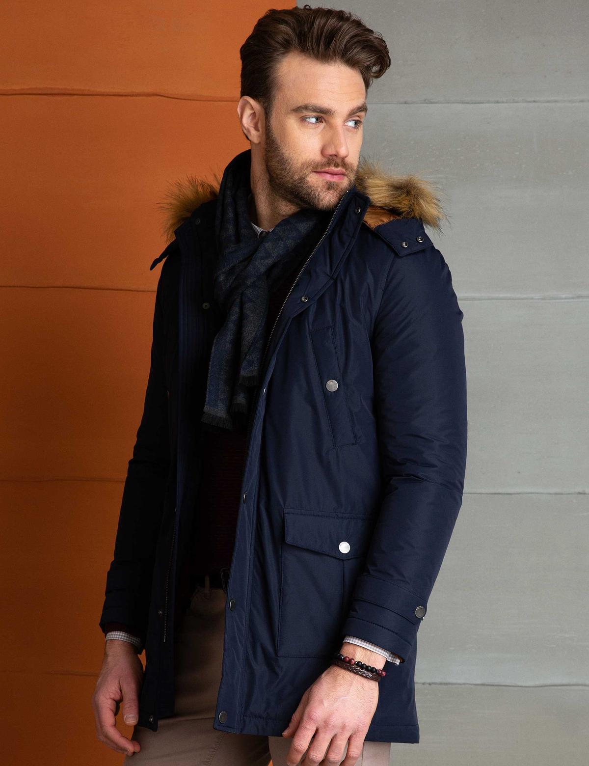 Açık Lacivert Standart Fit Kaban - 50194439021