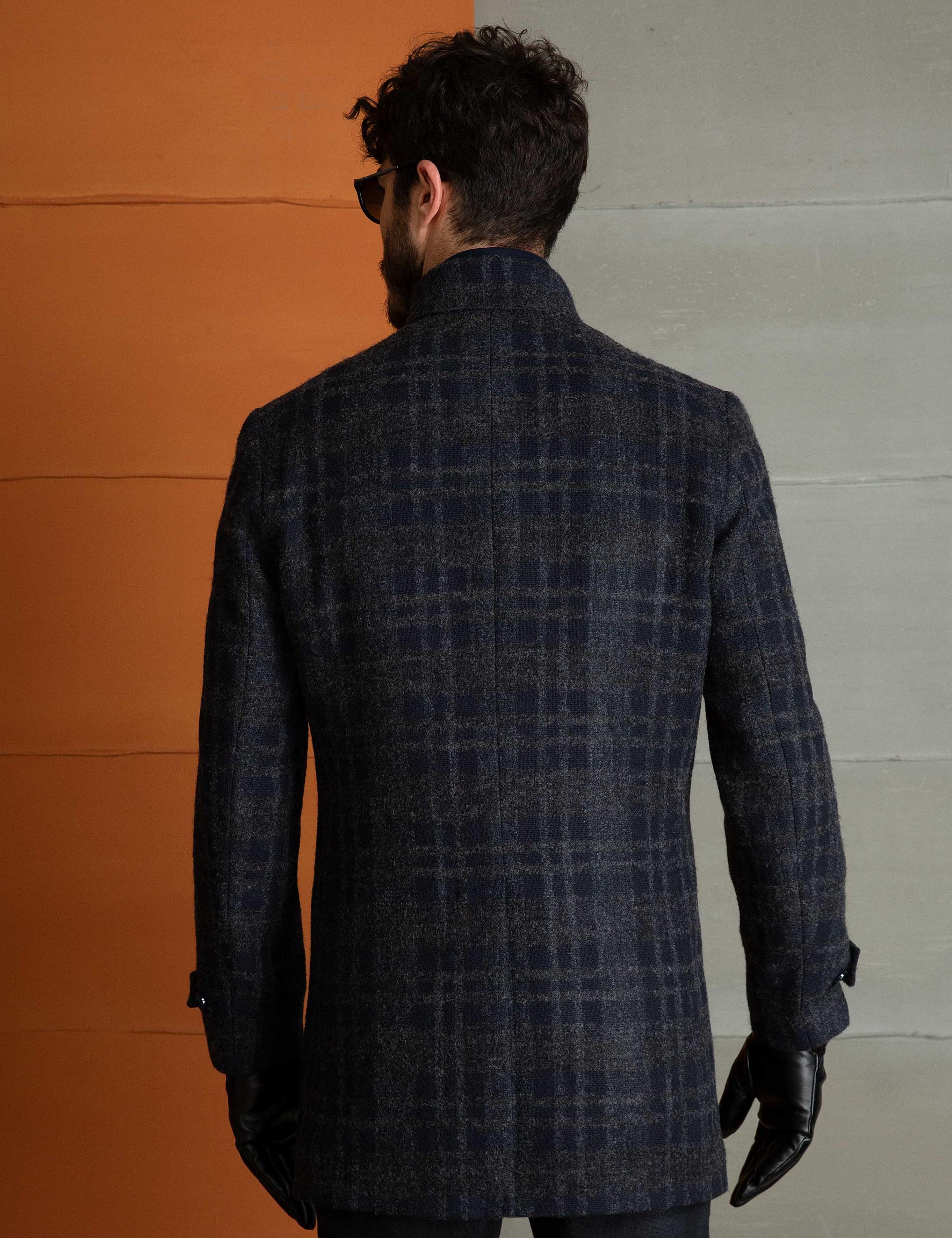 Lacivert Slim Fit Palto